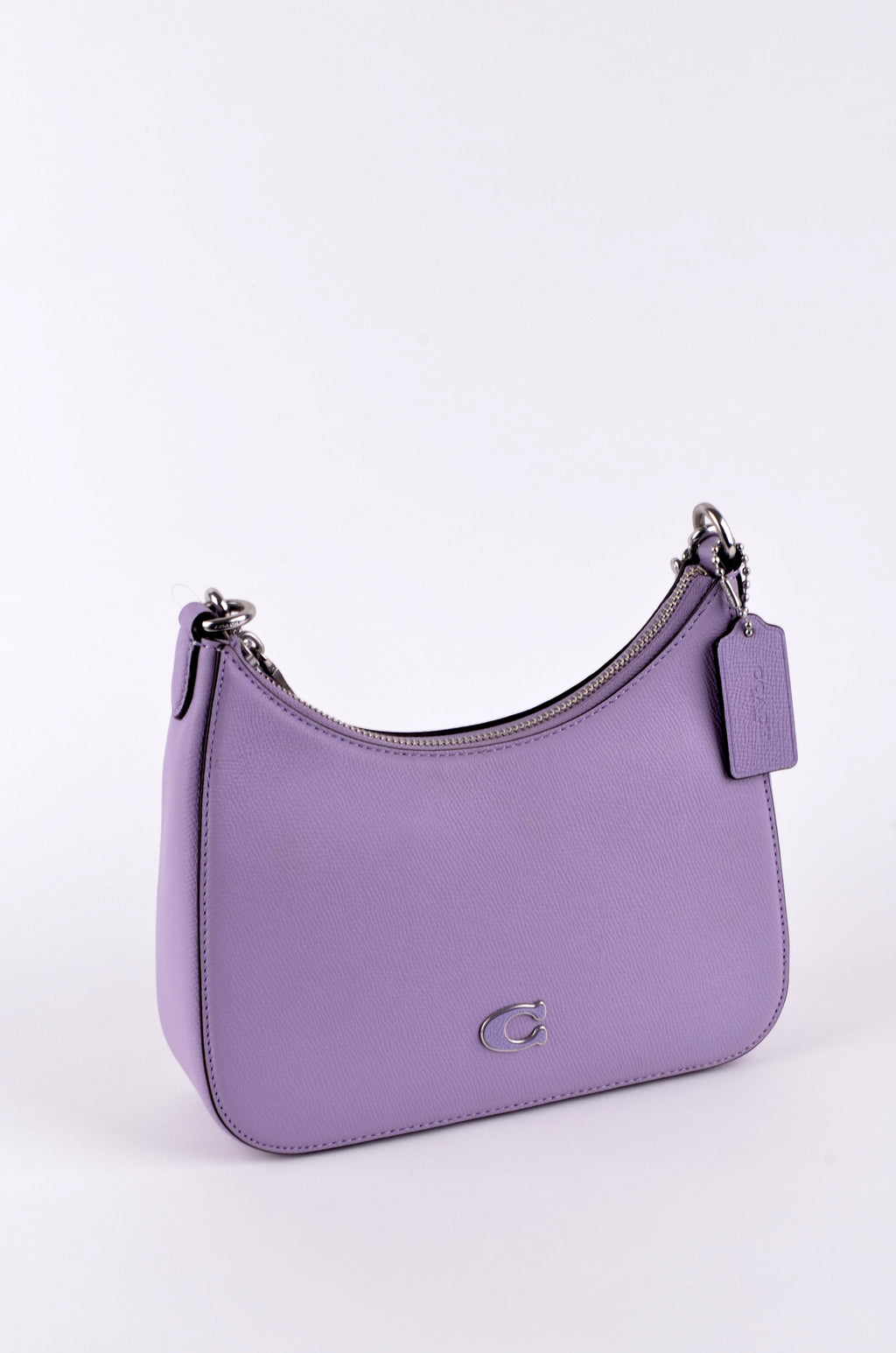 Bolsa Coach de Hombro Lila con Correa Ancha