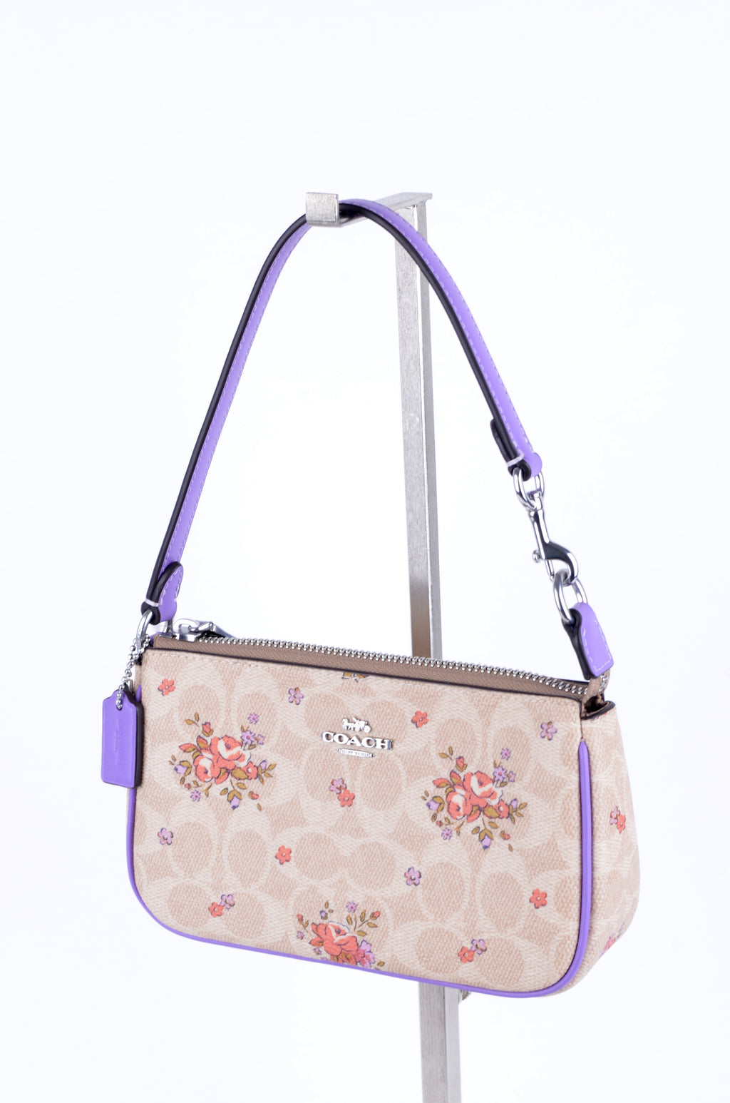Bolsa Coach de Hombro NOLITA Signature Floral Beige y Lila