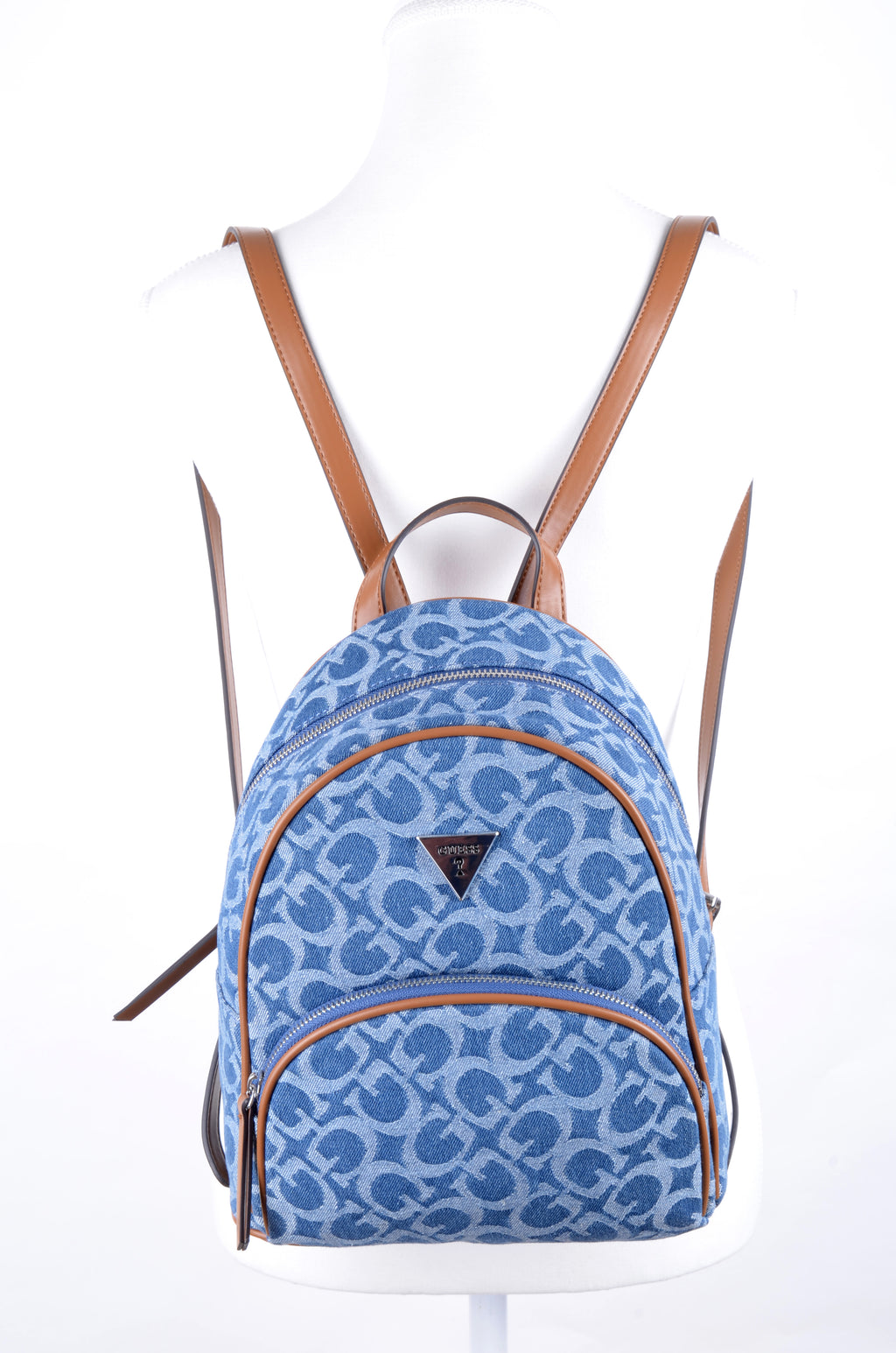 Mochila Guess Azul Denim Monograma