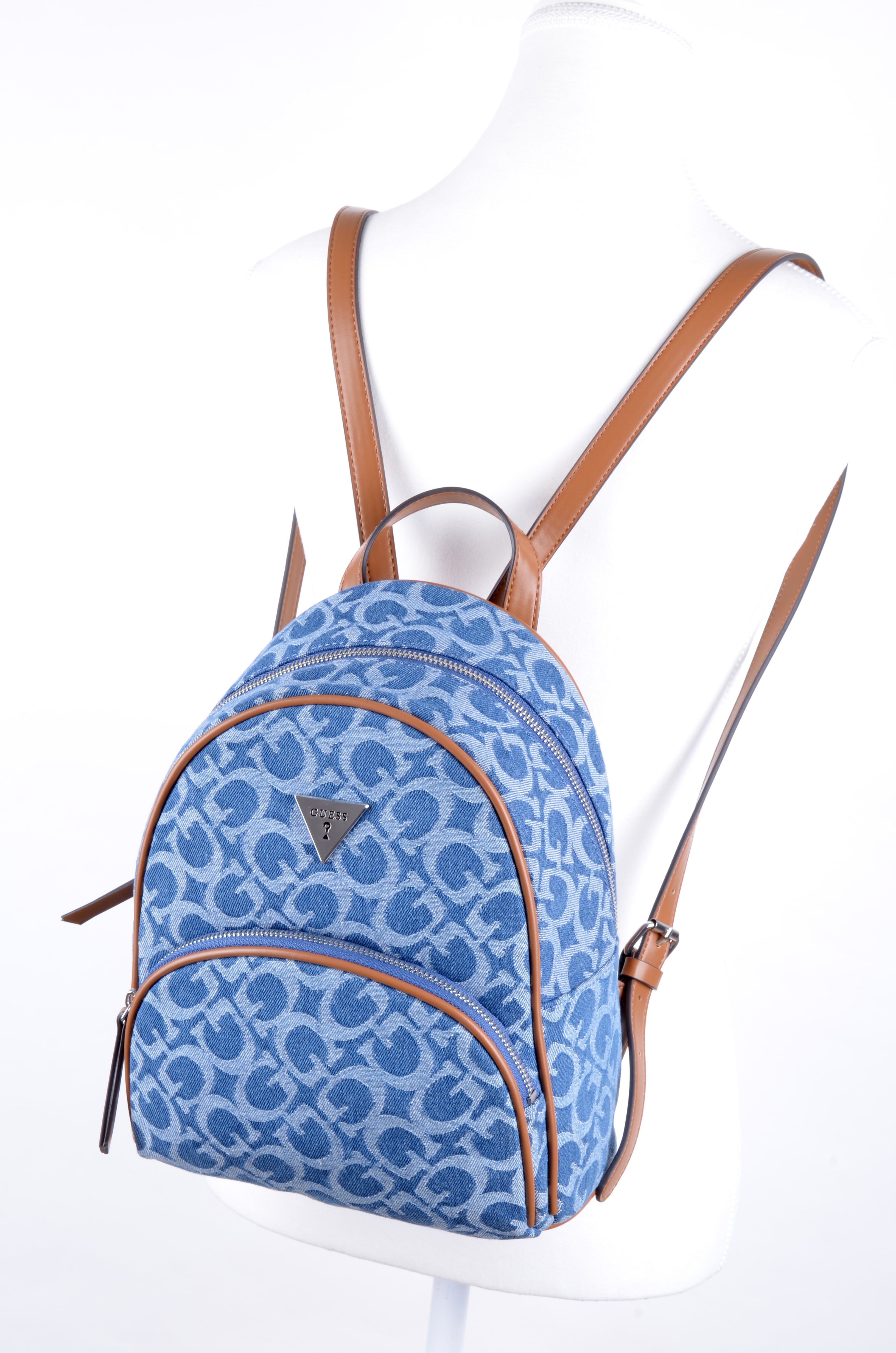 Mochila Guess Azul Denim Monograma