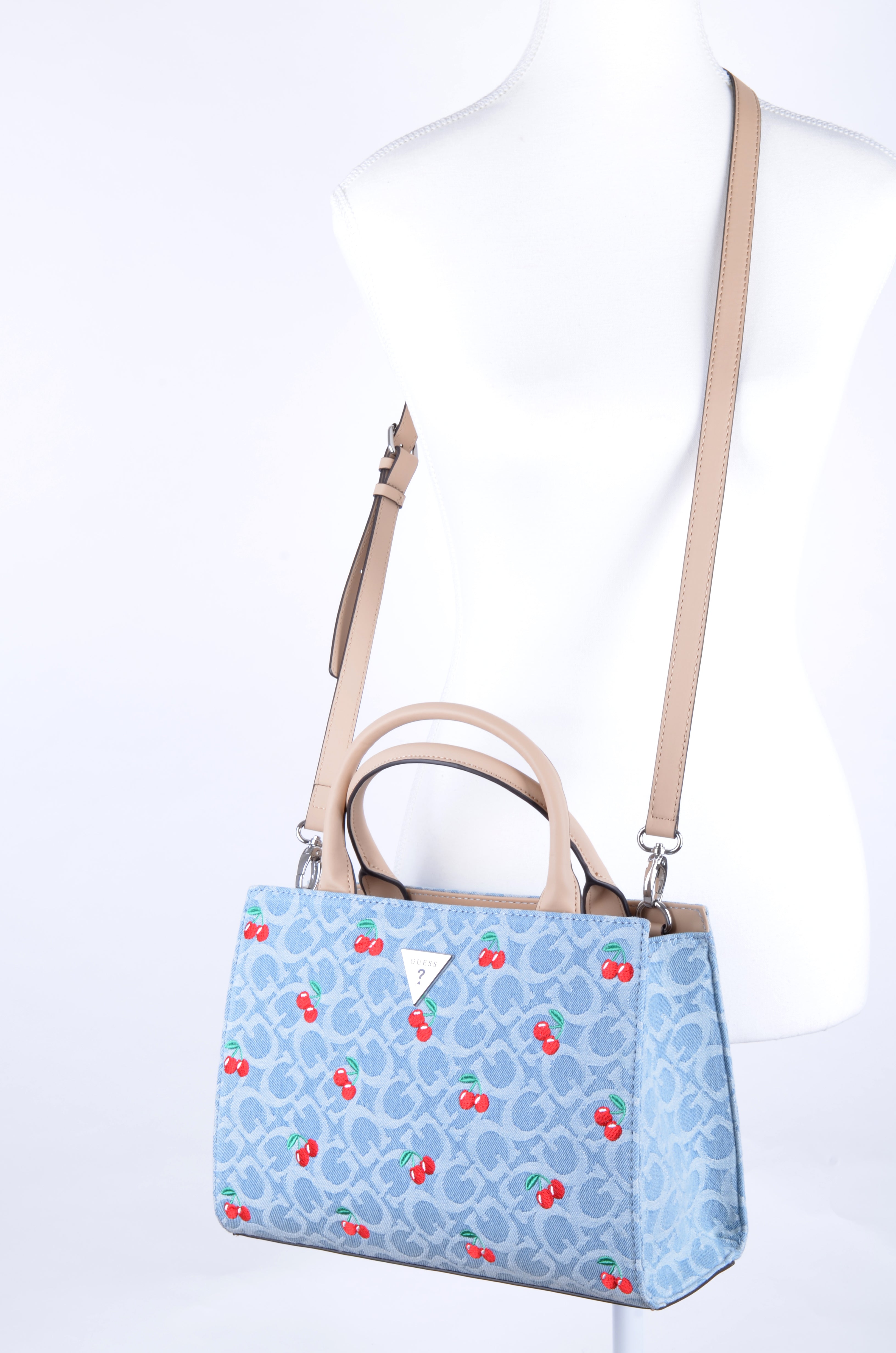 Tote Guess Azul Denim con Cerezas