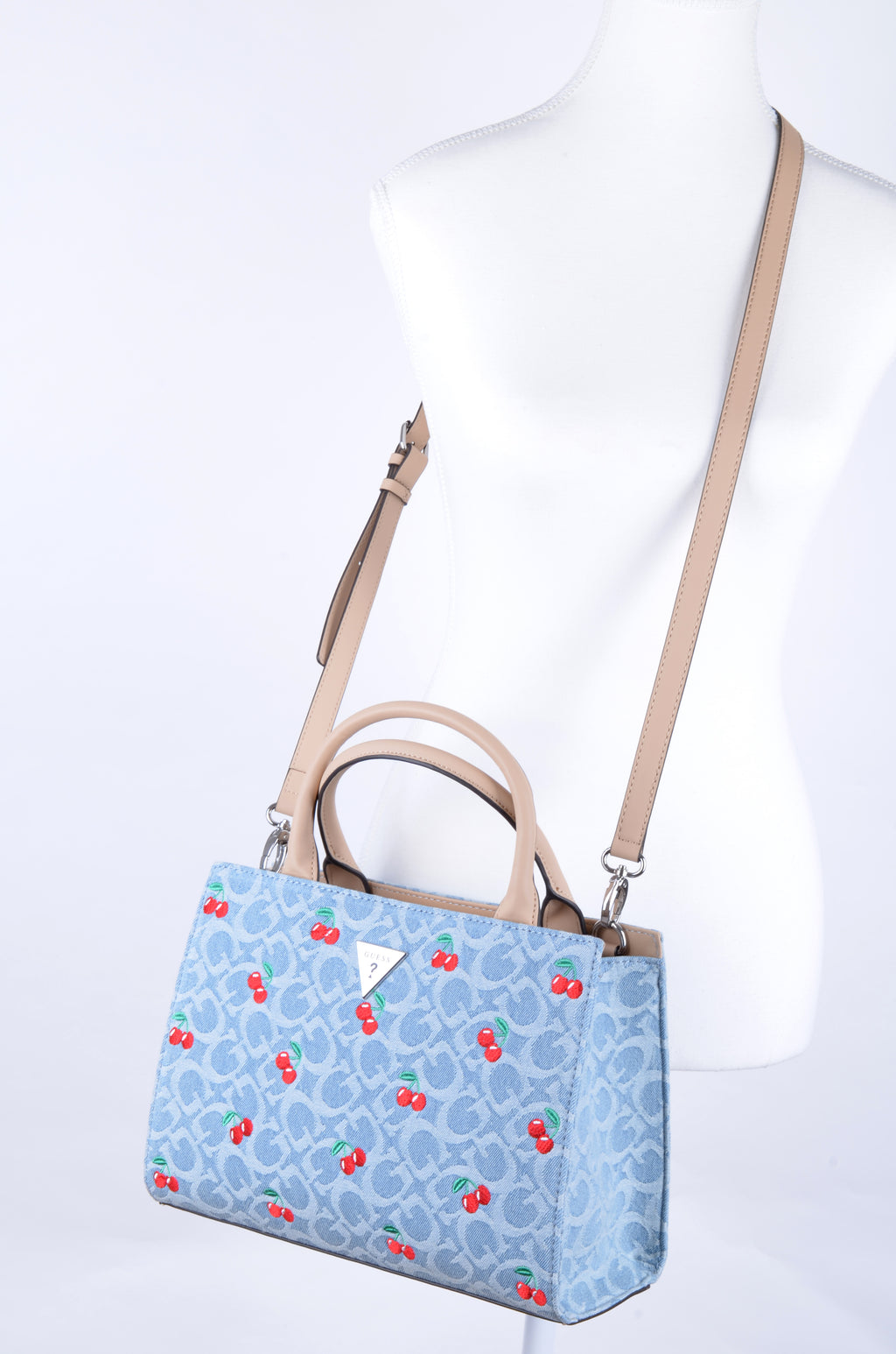 Tote Guess Azul Denim con Cerezas