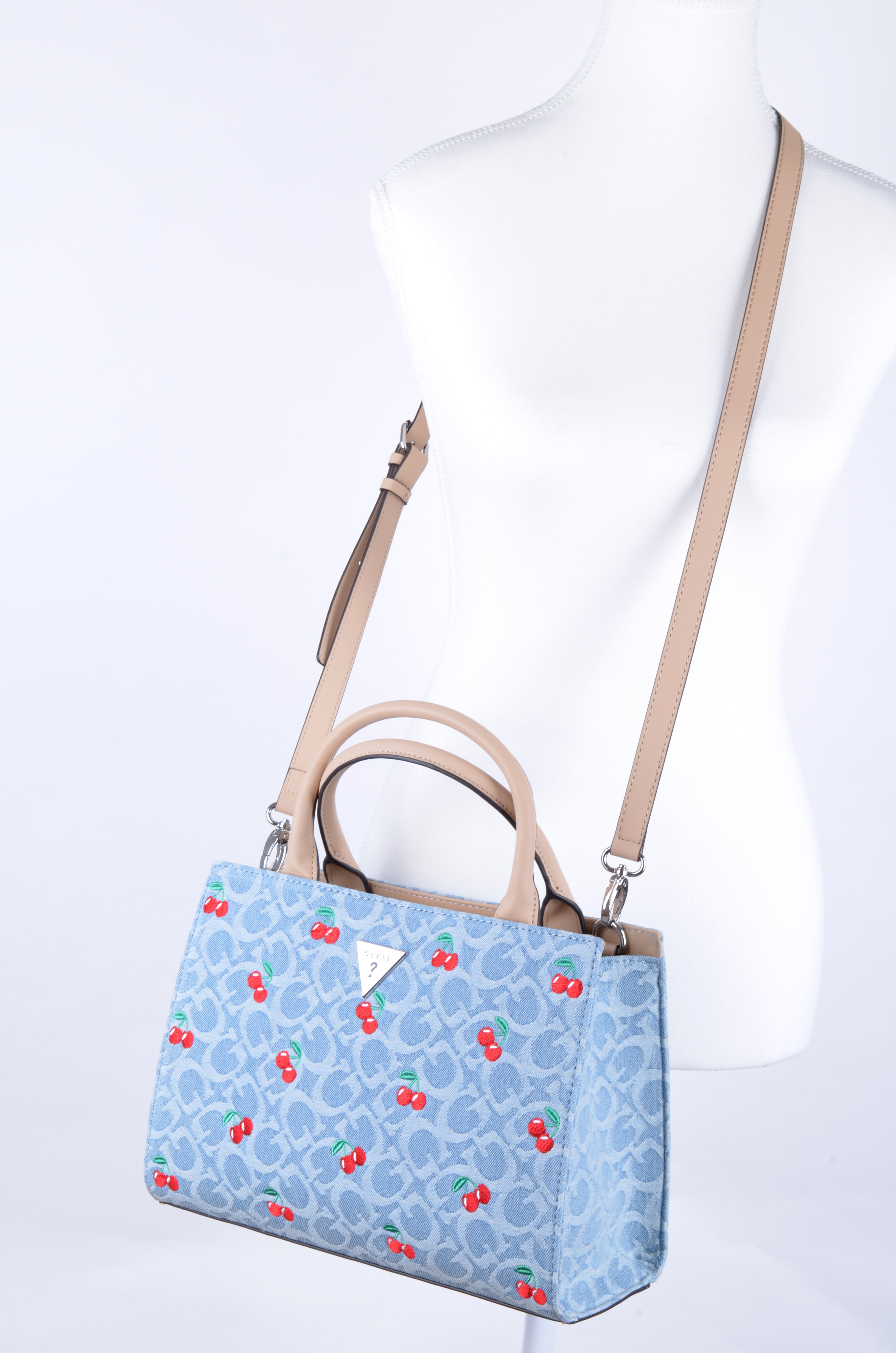 Tote Guess Azul Denim con Cerezas