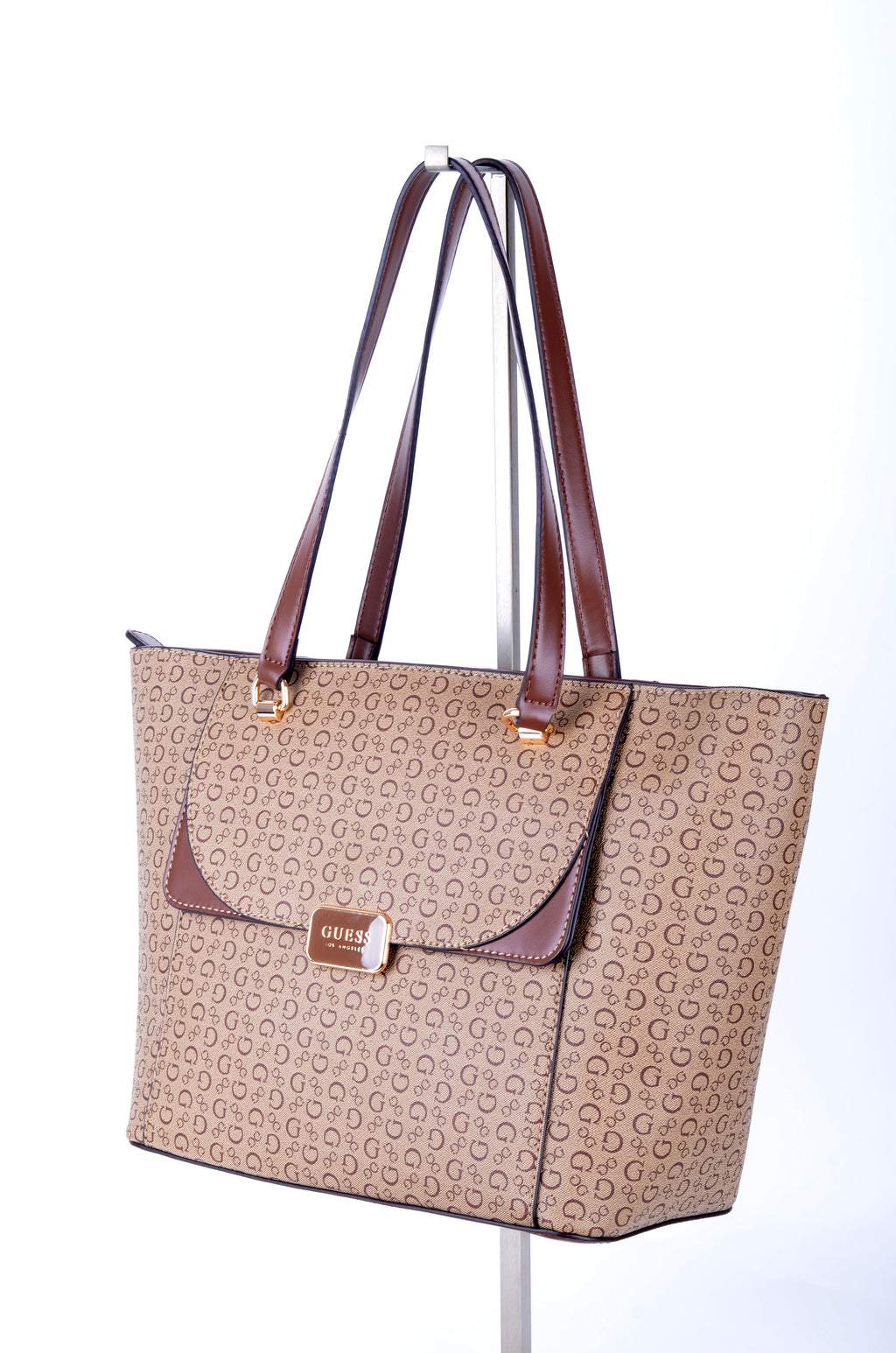 Tote Guess Beige Monograma con Solapa