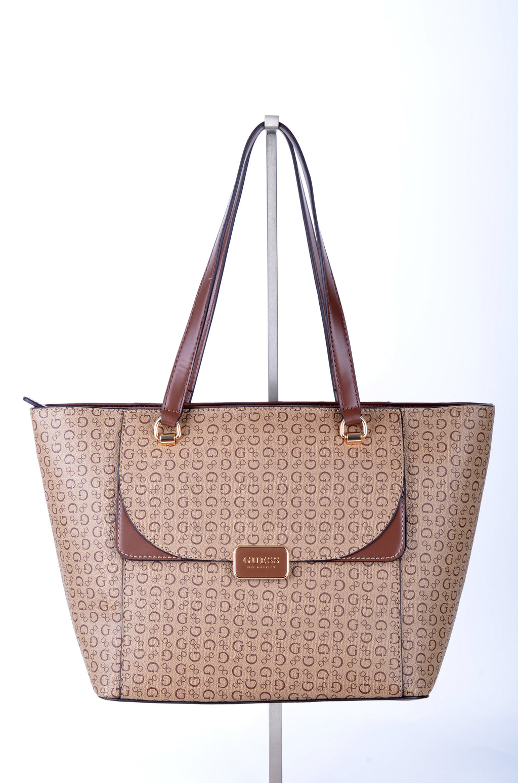 Tote Guess Beige Monograma con Solapa
