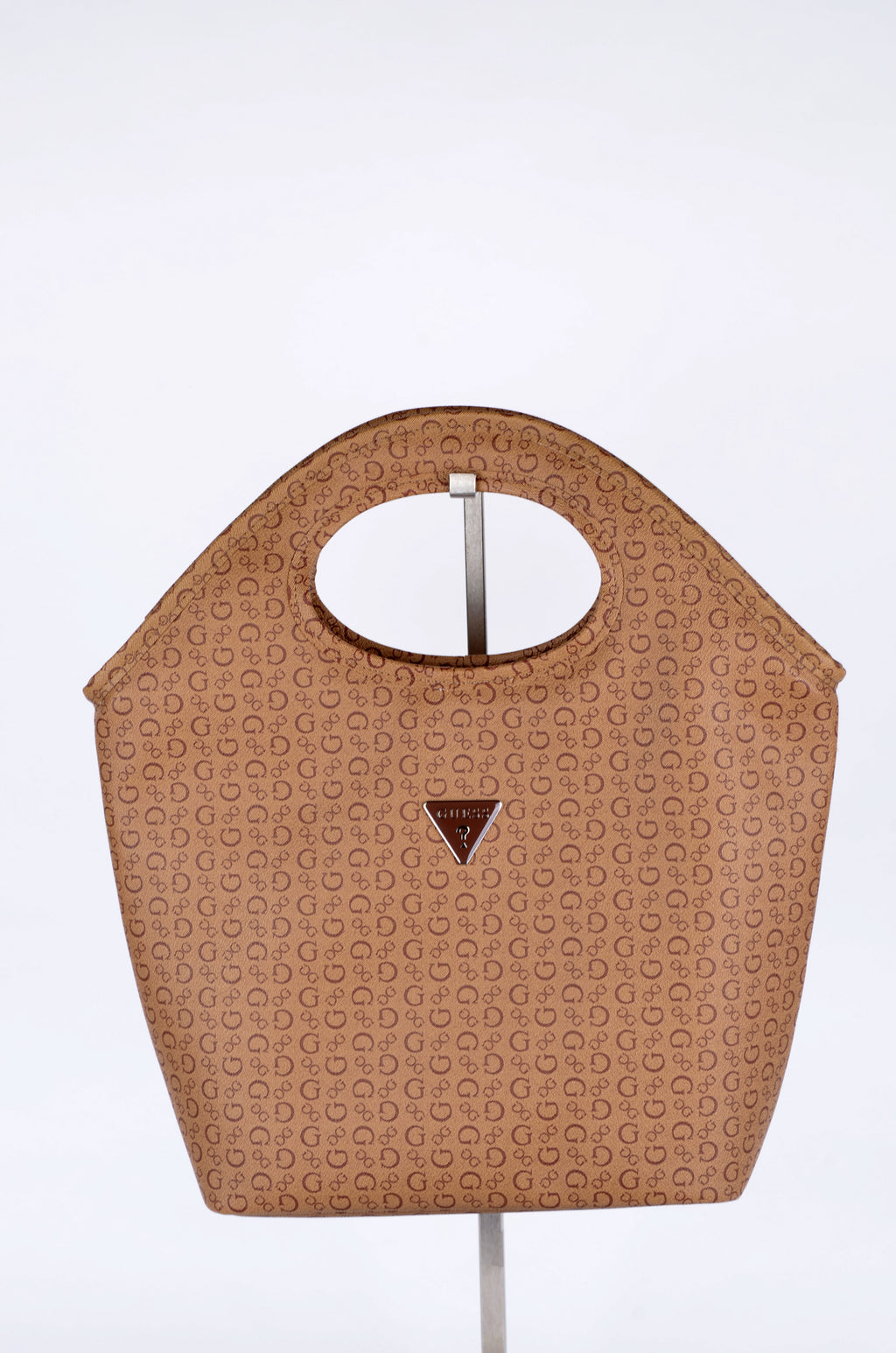 Lonchera Guess de Mano Café con Asa Troquelada