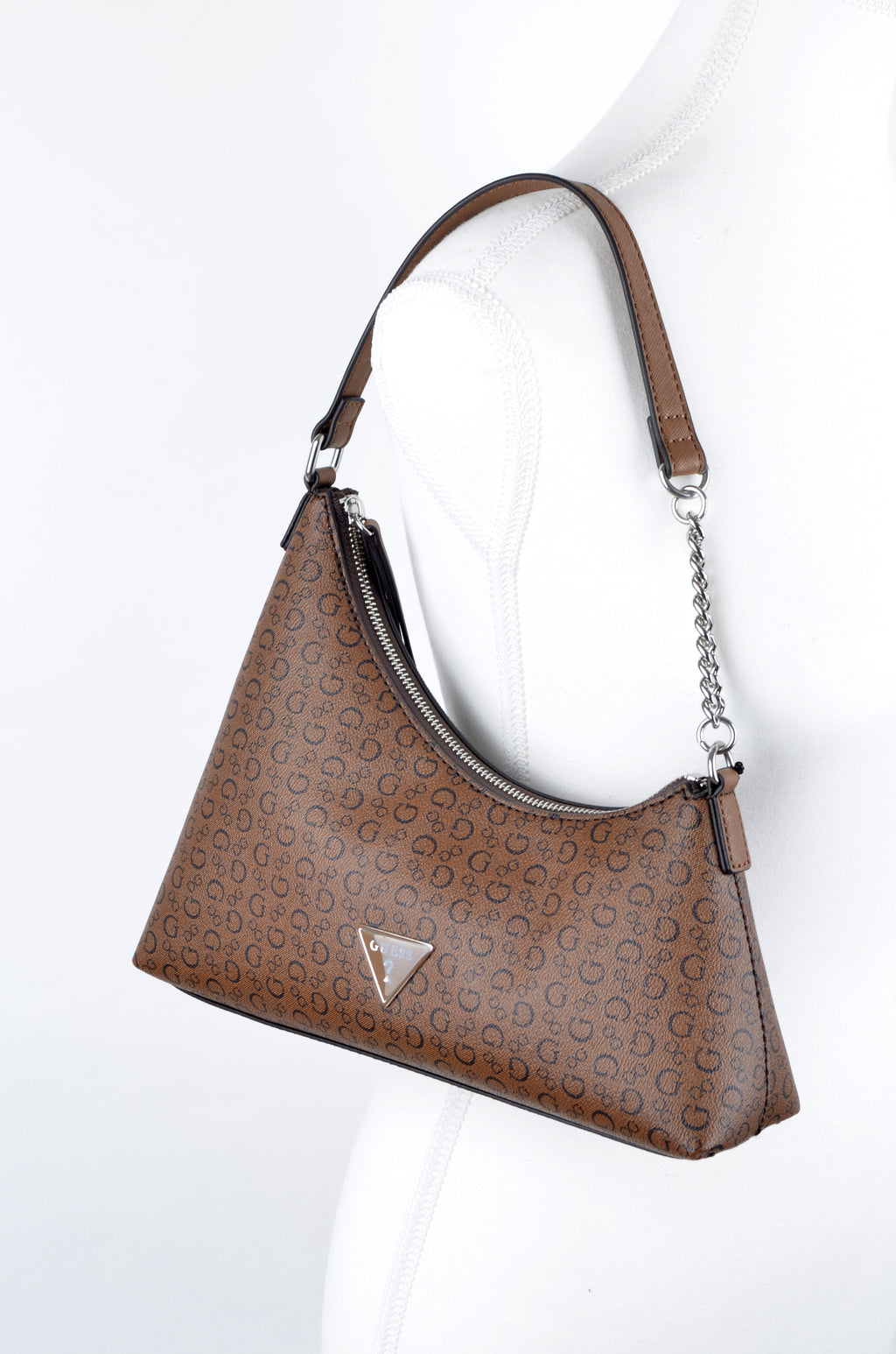 Bolsa Guess de Hombro Café Monograma