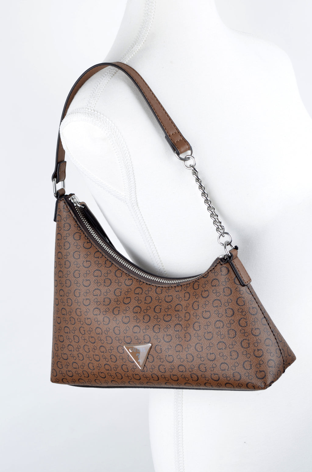 Bolsa Guess de Hombro Café Monograma