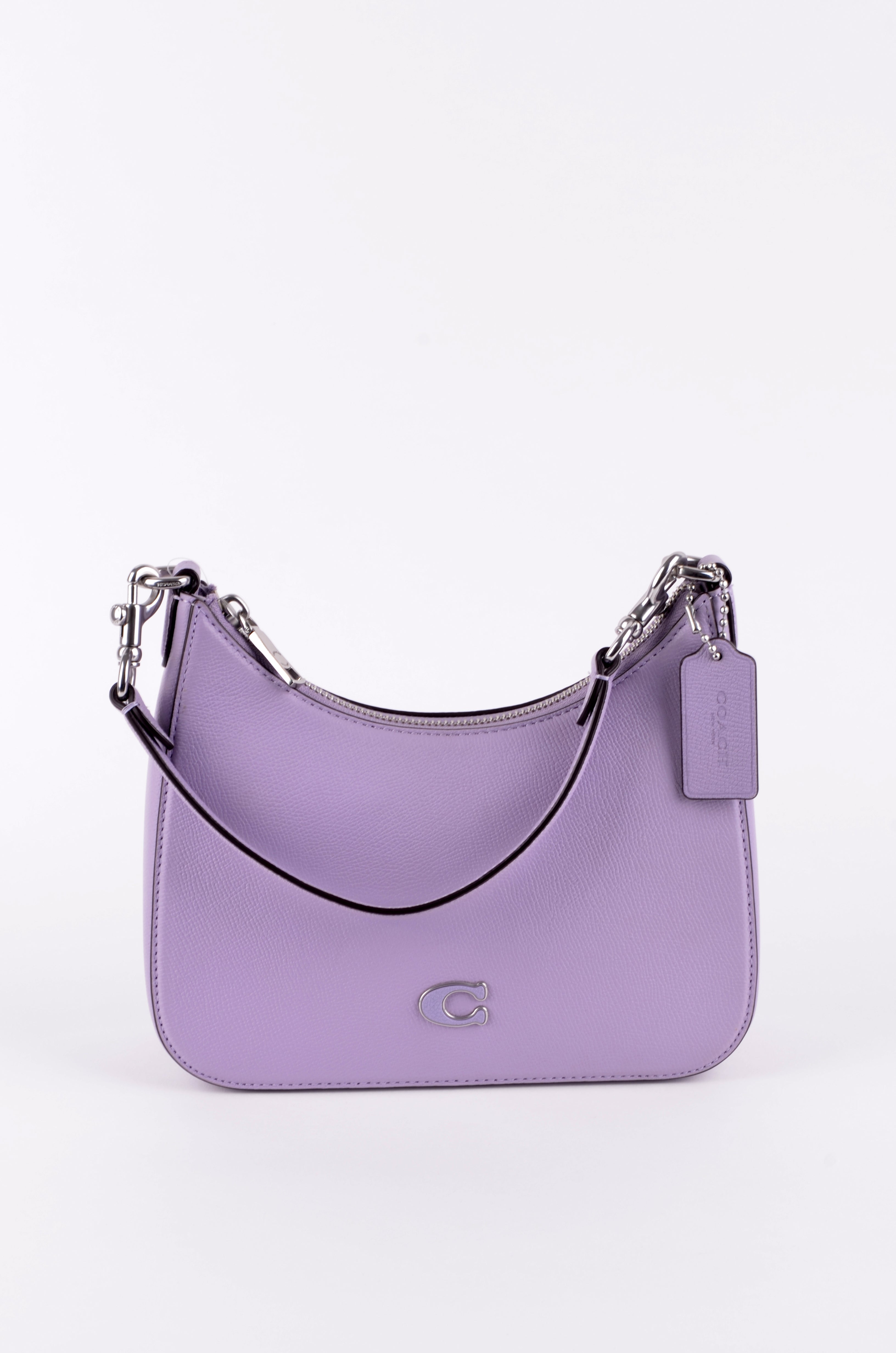 Bolsa Coach de Hombro Lila con Correa Ancha