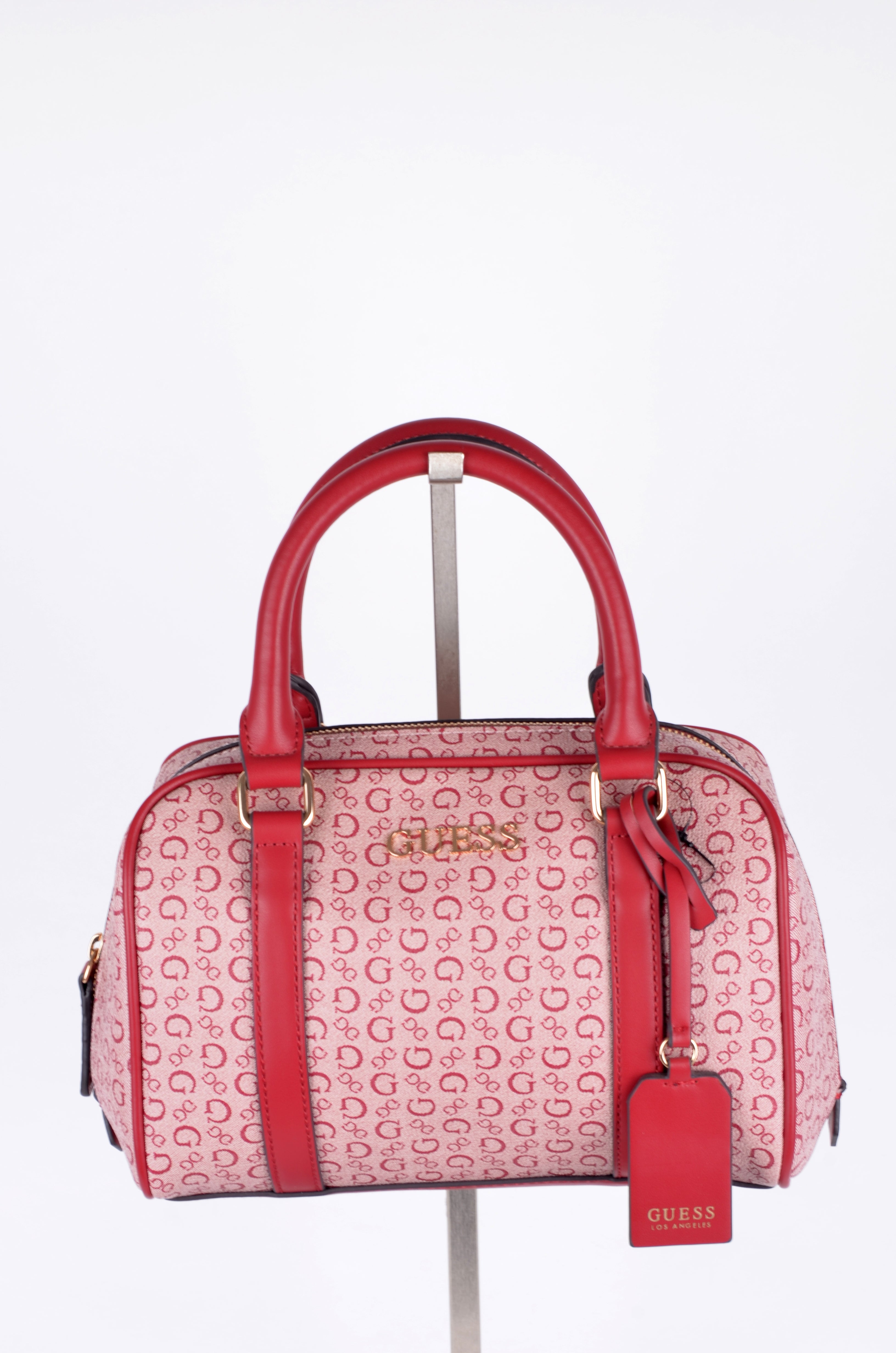 Bolsa Guess Satchel Rosa y Roja Monograma
