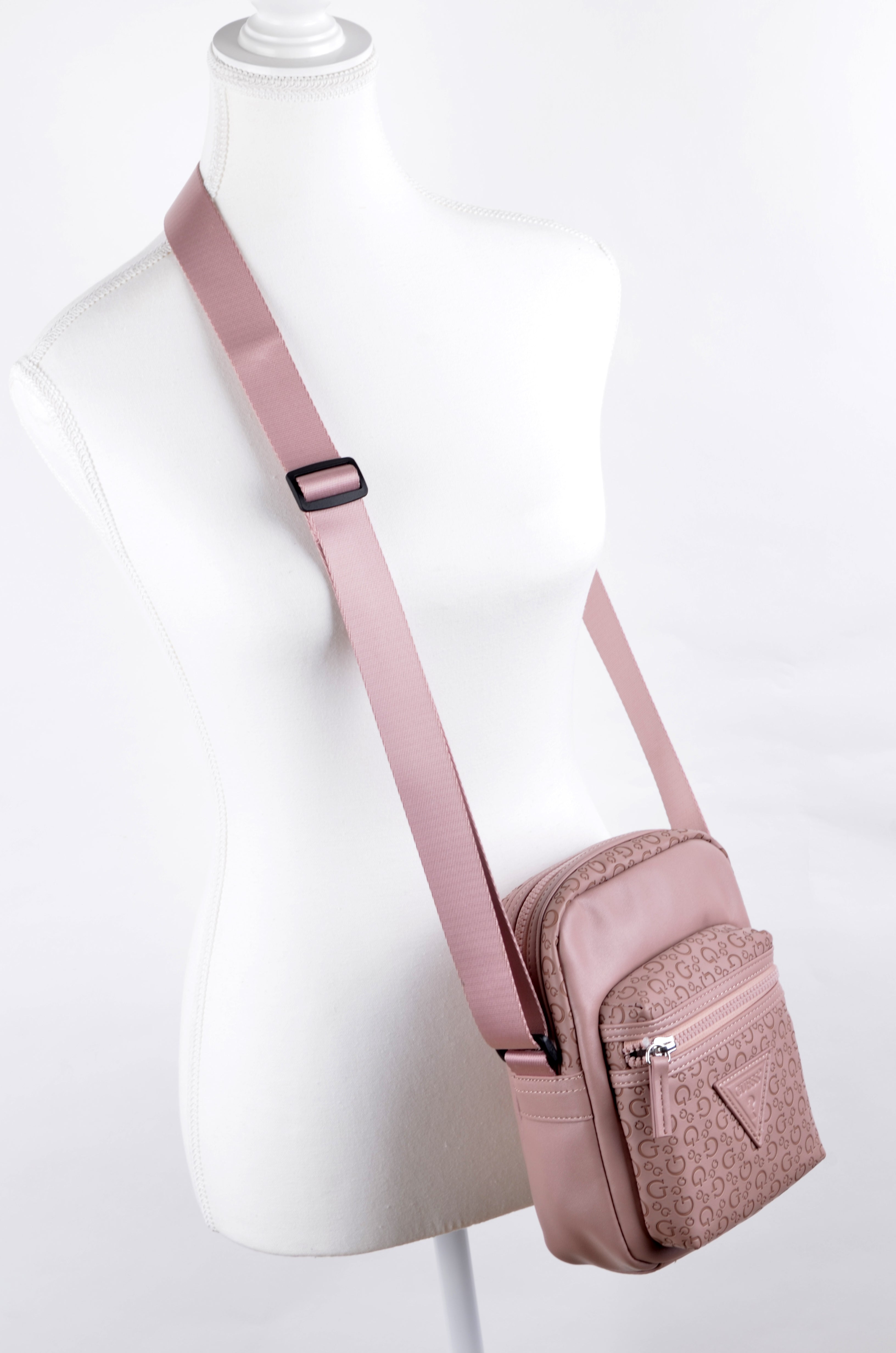 Crossbody Guess Rosa Compacta con Bolsillo Frontal