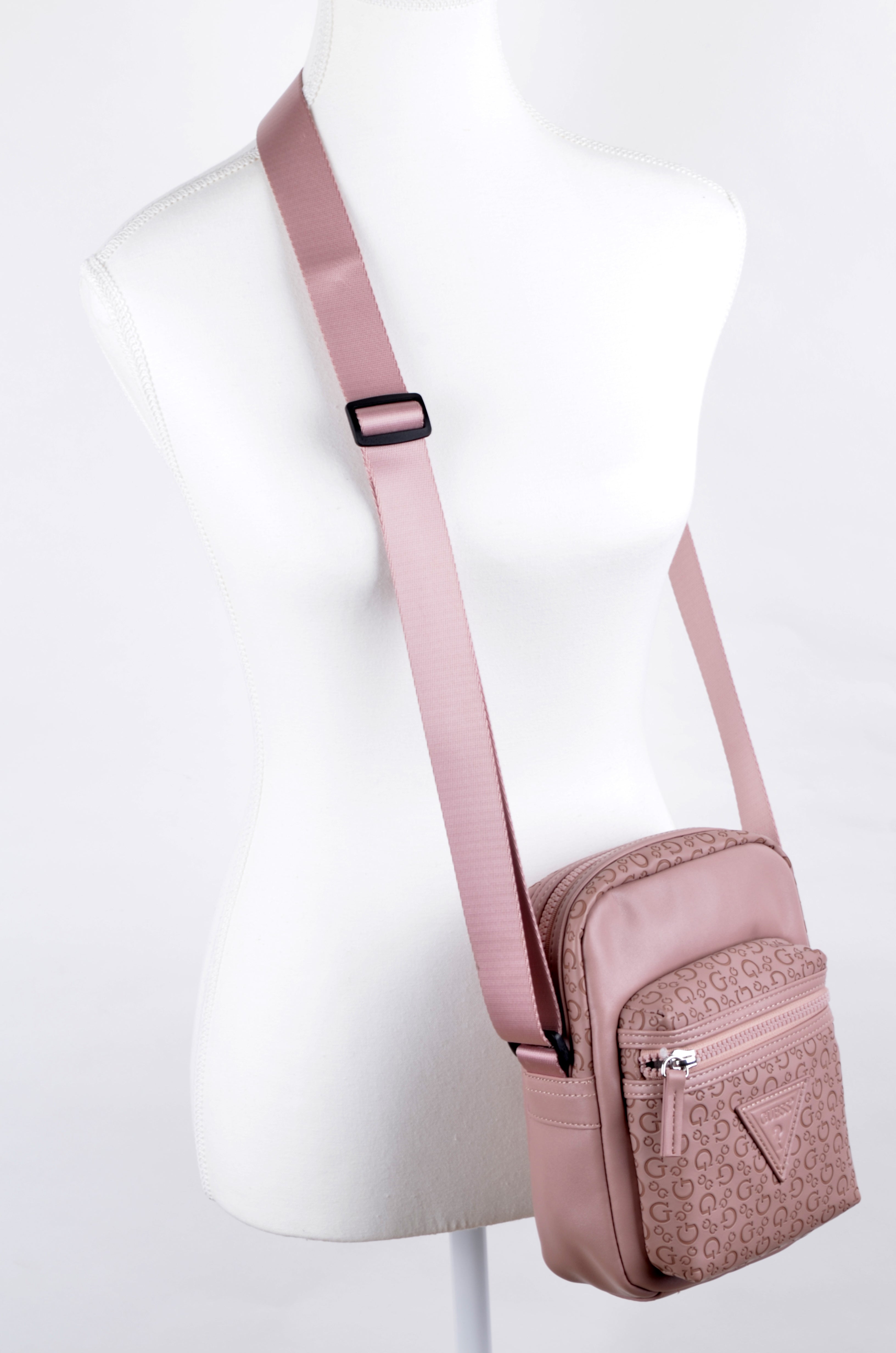 Crossbody Guess Rosa Compacta con Bolsillo Frontal
