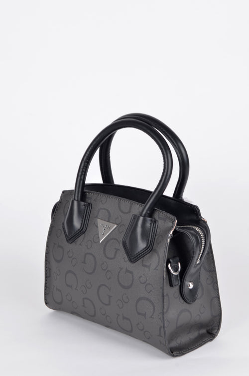 Bolsa Guess Satchel Negra Monograma
