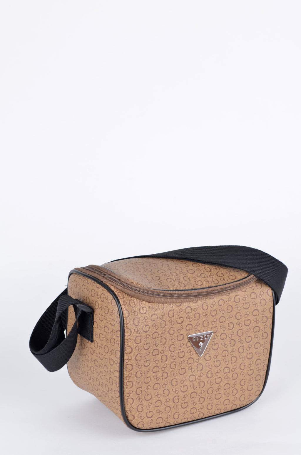 Lonchera Guess Café Monograma con Correa Ancha