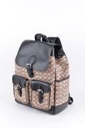 Mochila Coach Signature Café con Detalles Negros