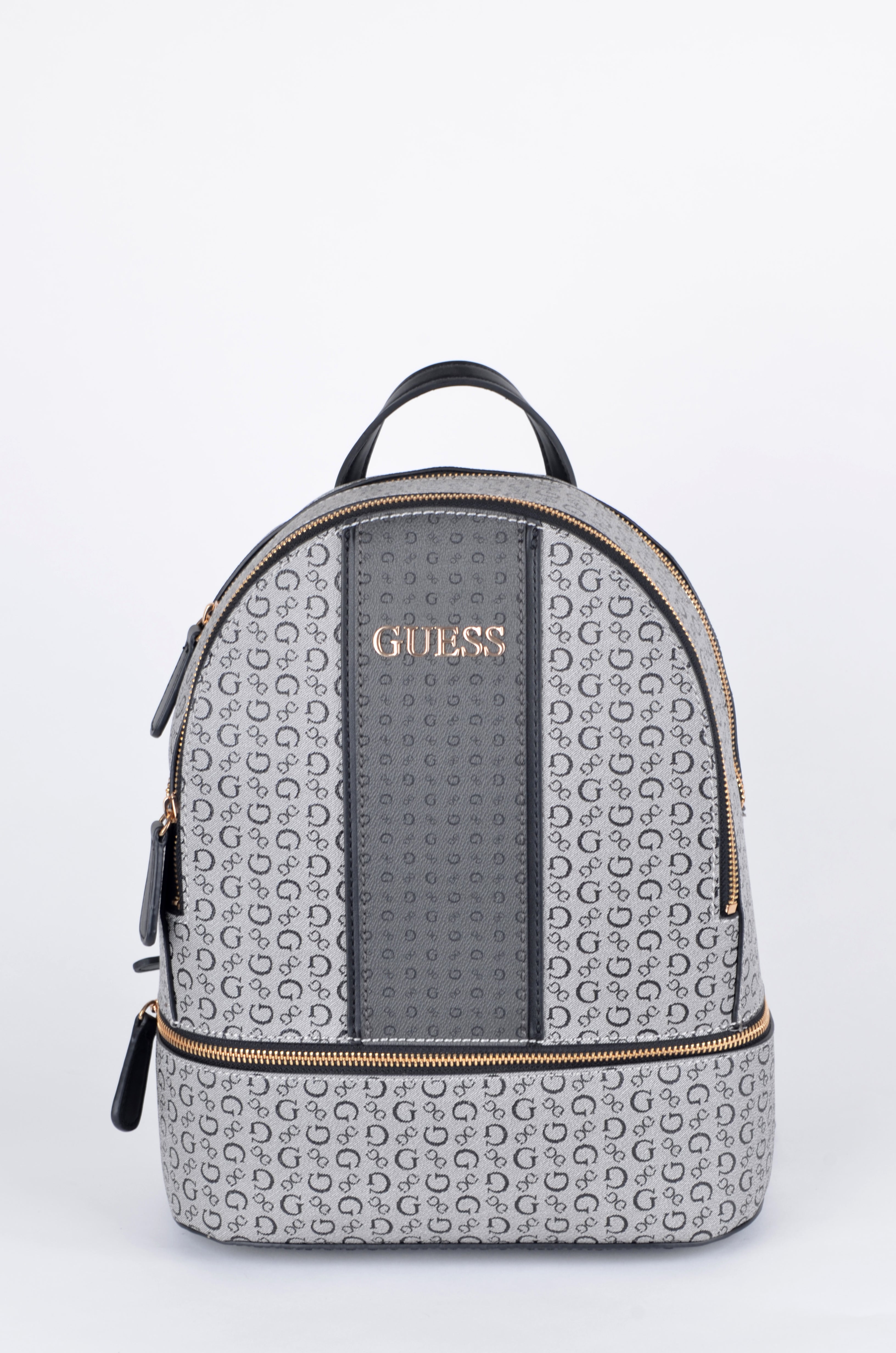 Mochila Guess Gris Monograma con Panel Central