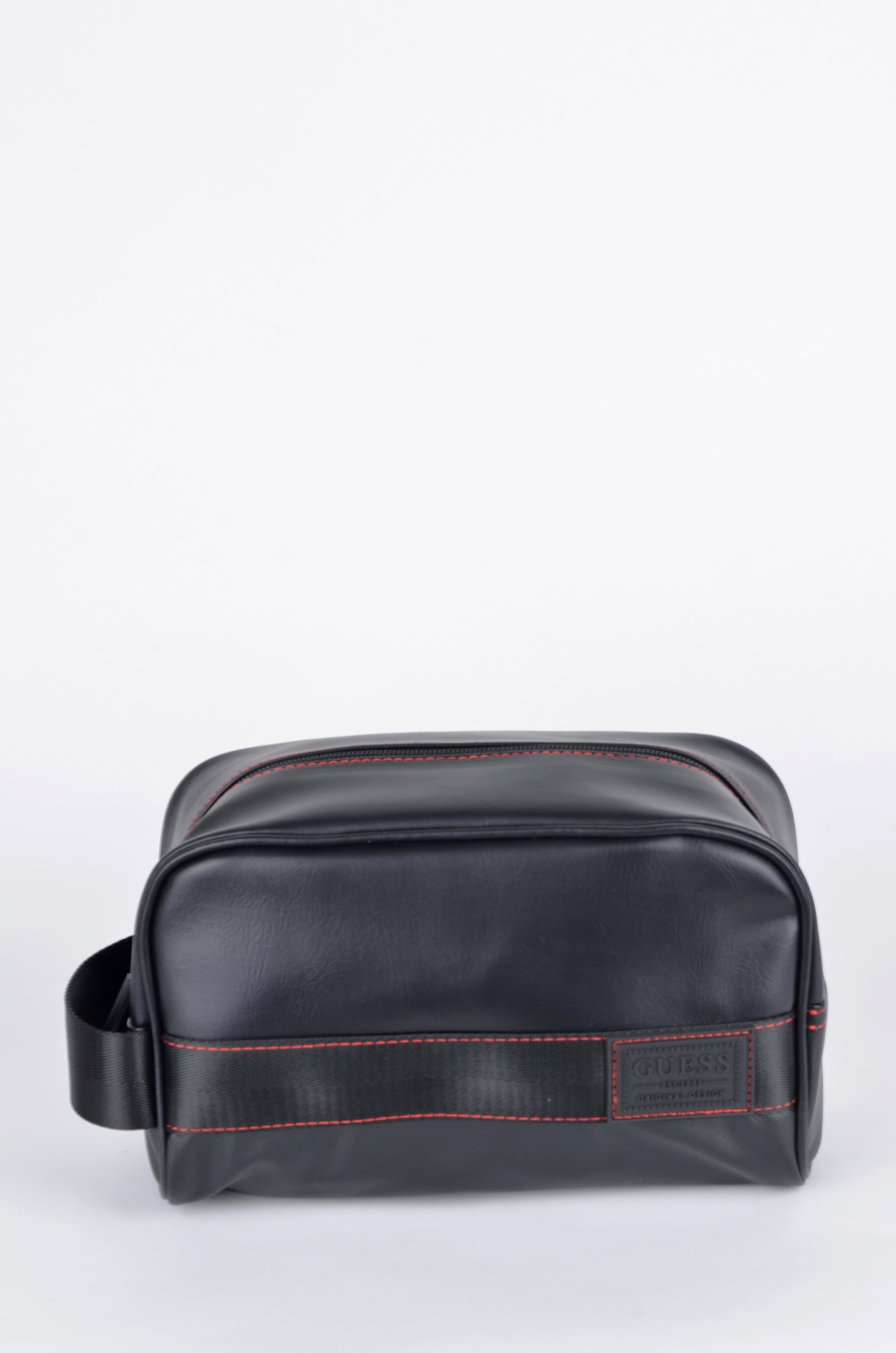 Neceser Guess Negro con Costuras Rojas
