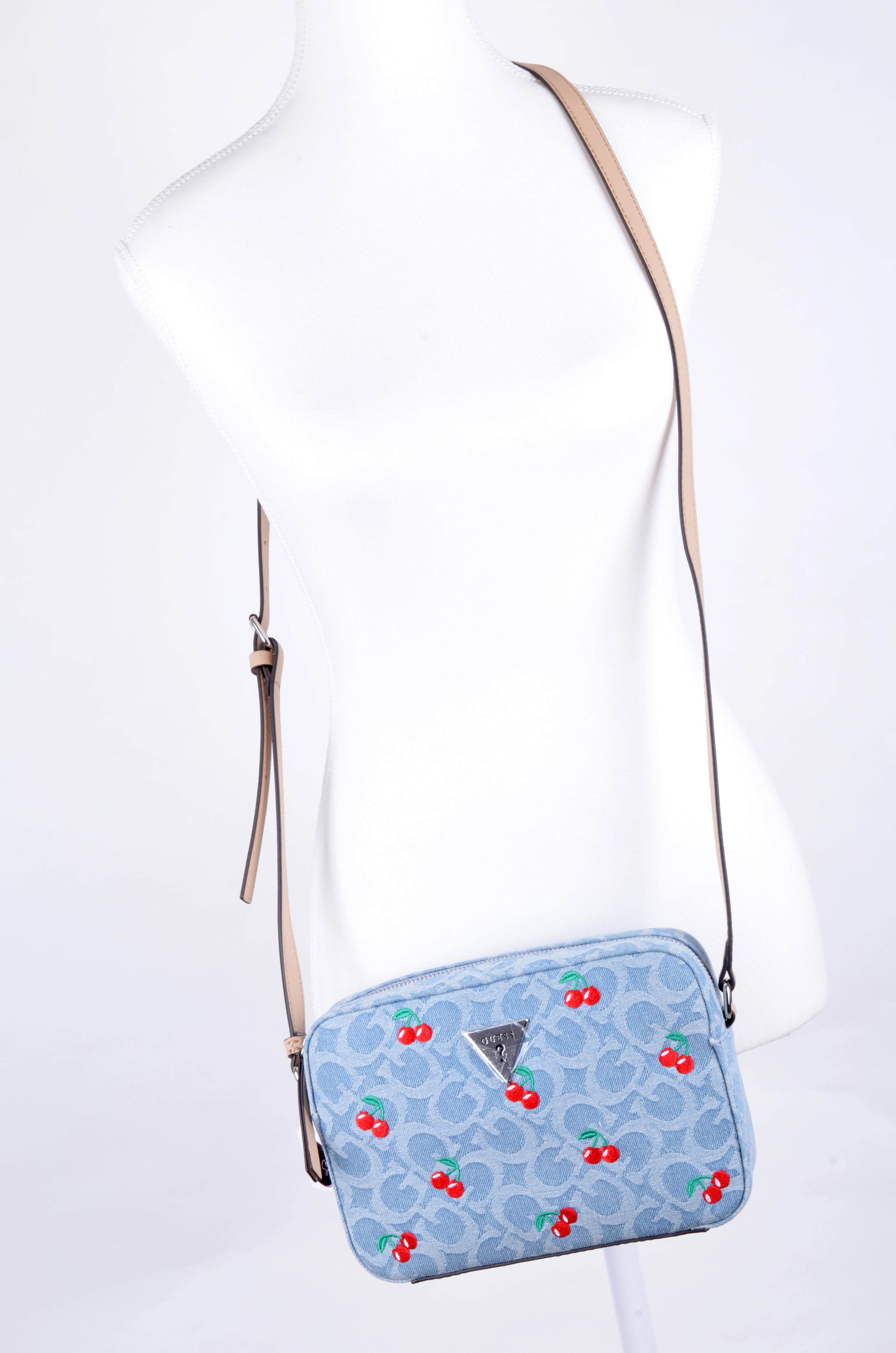 Crossbody Guess Azul Denim con Cerezas