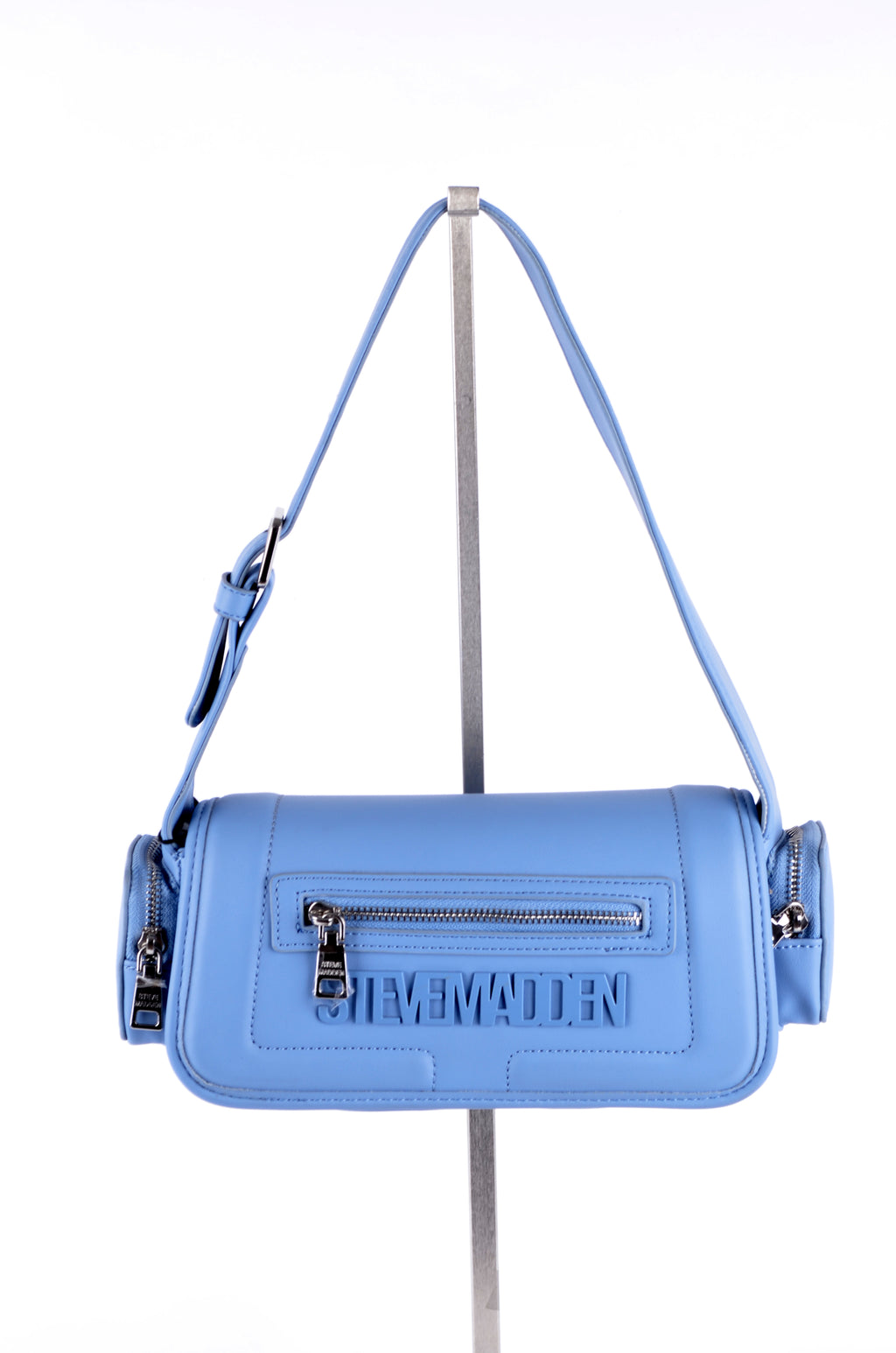 Crossbody Steve Madden Azul con Bolsillo Frontal y Pouch Lateral