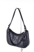 Bolsa Steve Madden de Hombro Negra con Cadena y Candado