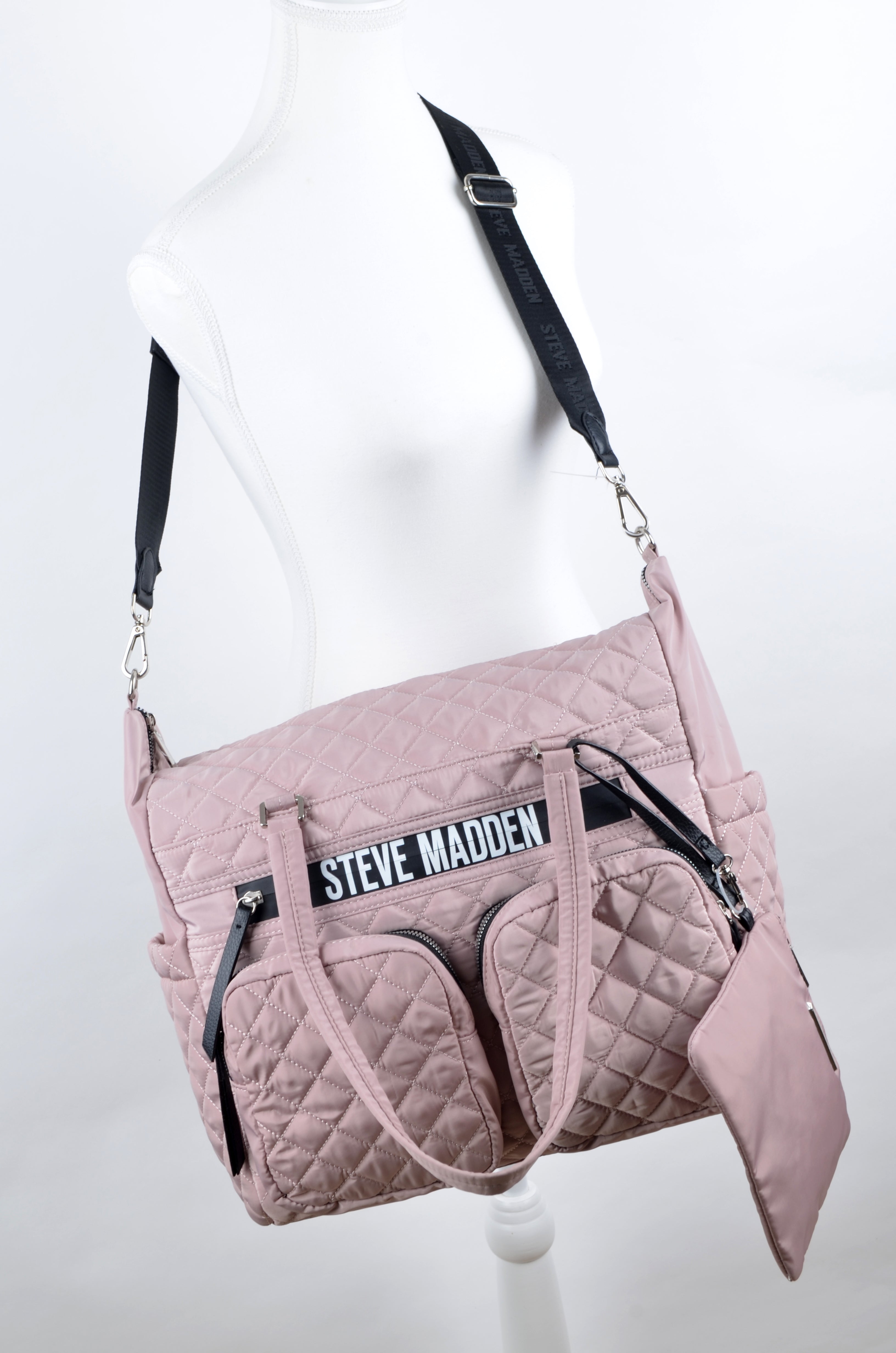 Bolsa Steve Madden Tote Rosa Acolchada con Pouch