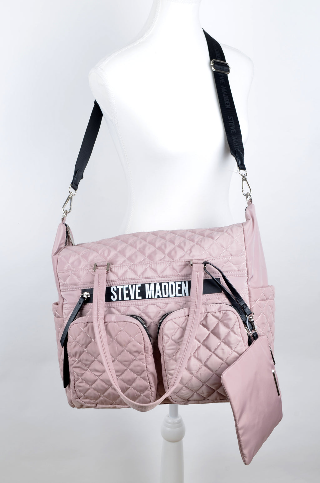Bolsa Steve Madden Tote Rosa Acolchada con Pouch