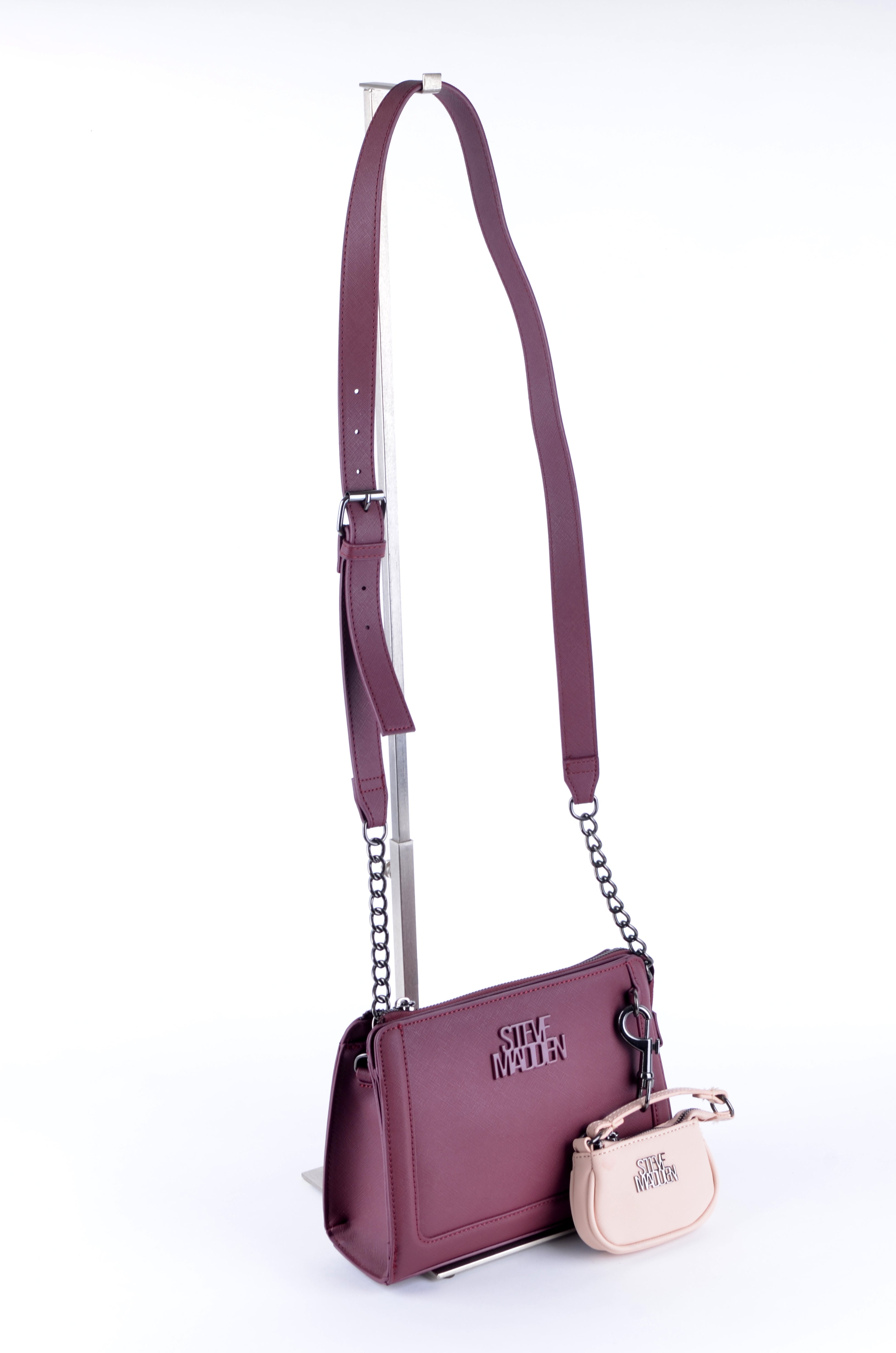 Crossbody Steve Madden Vino con Monedero Rosa