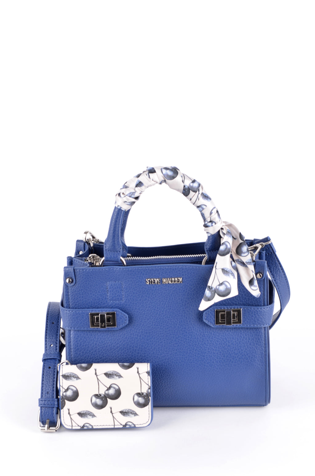 Bolsa Steve Madden Satchel Azul con Pañuelo y Pouch crossbody