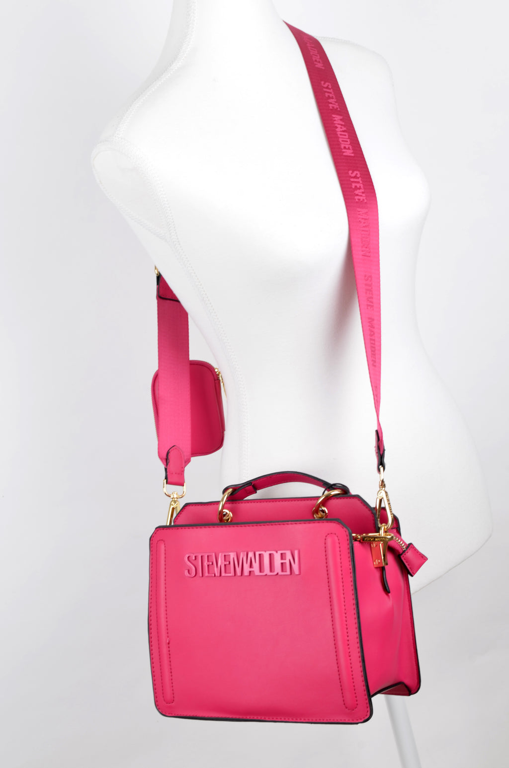 Crossbody Steve Madden Rosa Fucsia con Pouch