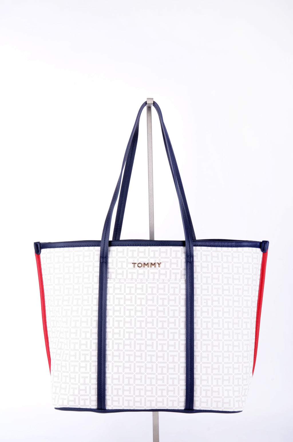 Tote Tommy Hilfiger Blanca Monograma Tricolor