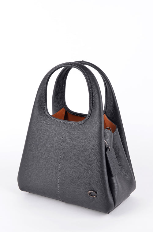 Bolsa Coach de LANA Negra con Asa Troquelada