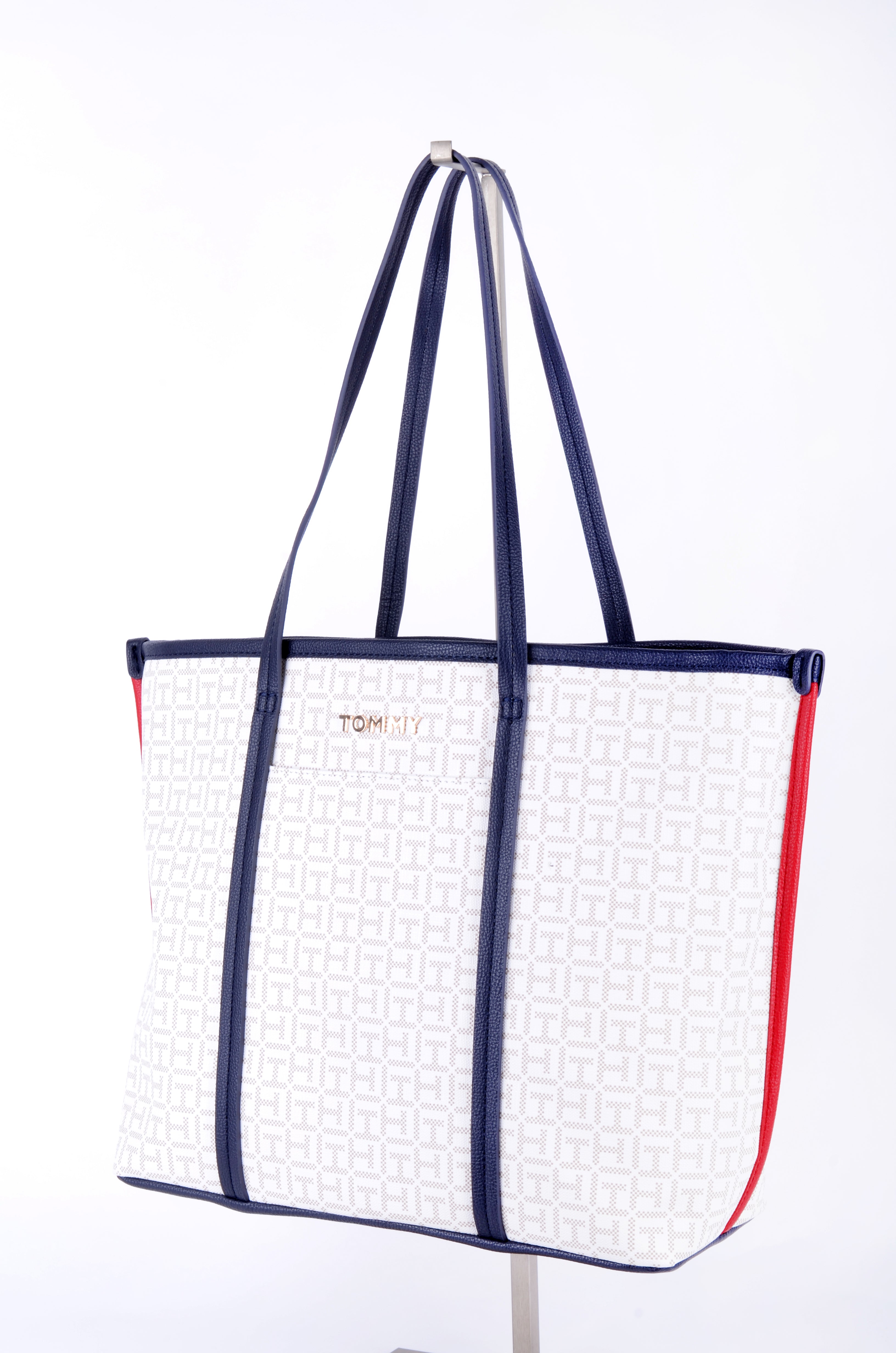 Tote Tommy Hilfiger Blanca Monograma Tricolor