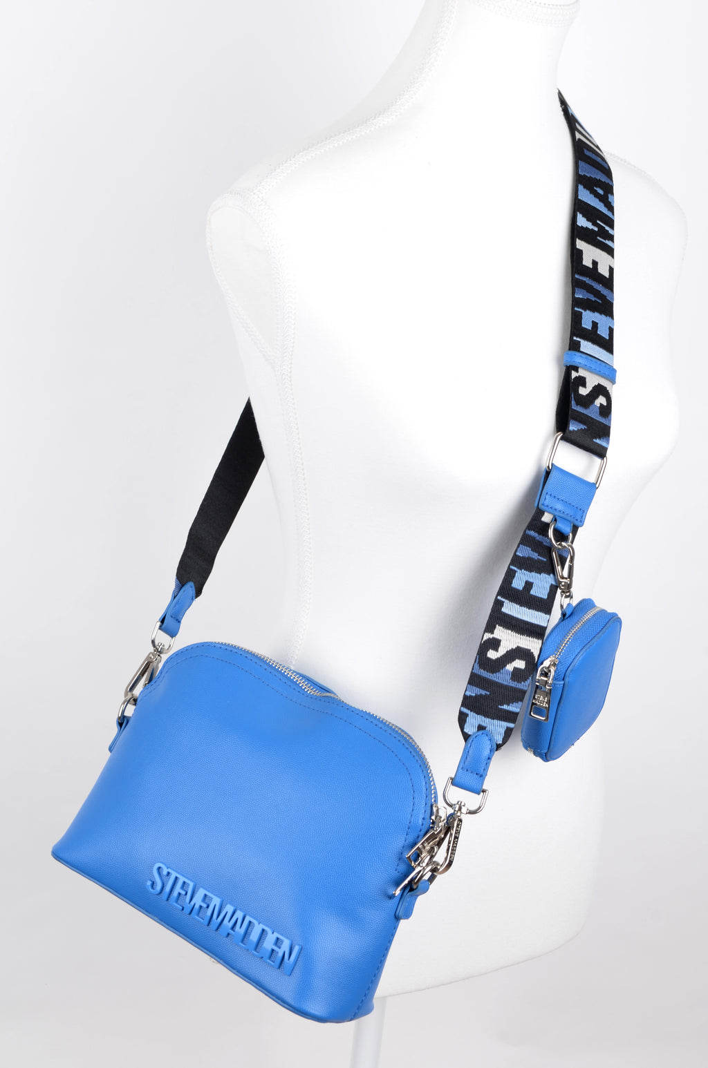 Crossbody Steve Madden Azul con Correa Logo y Pouch