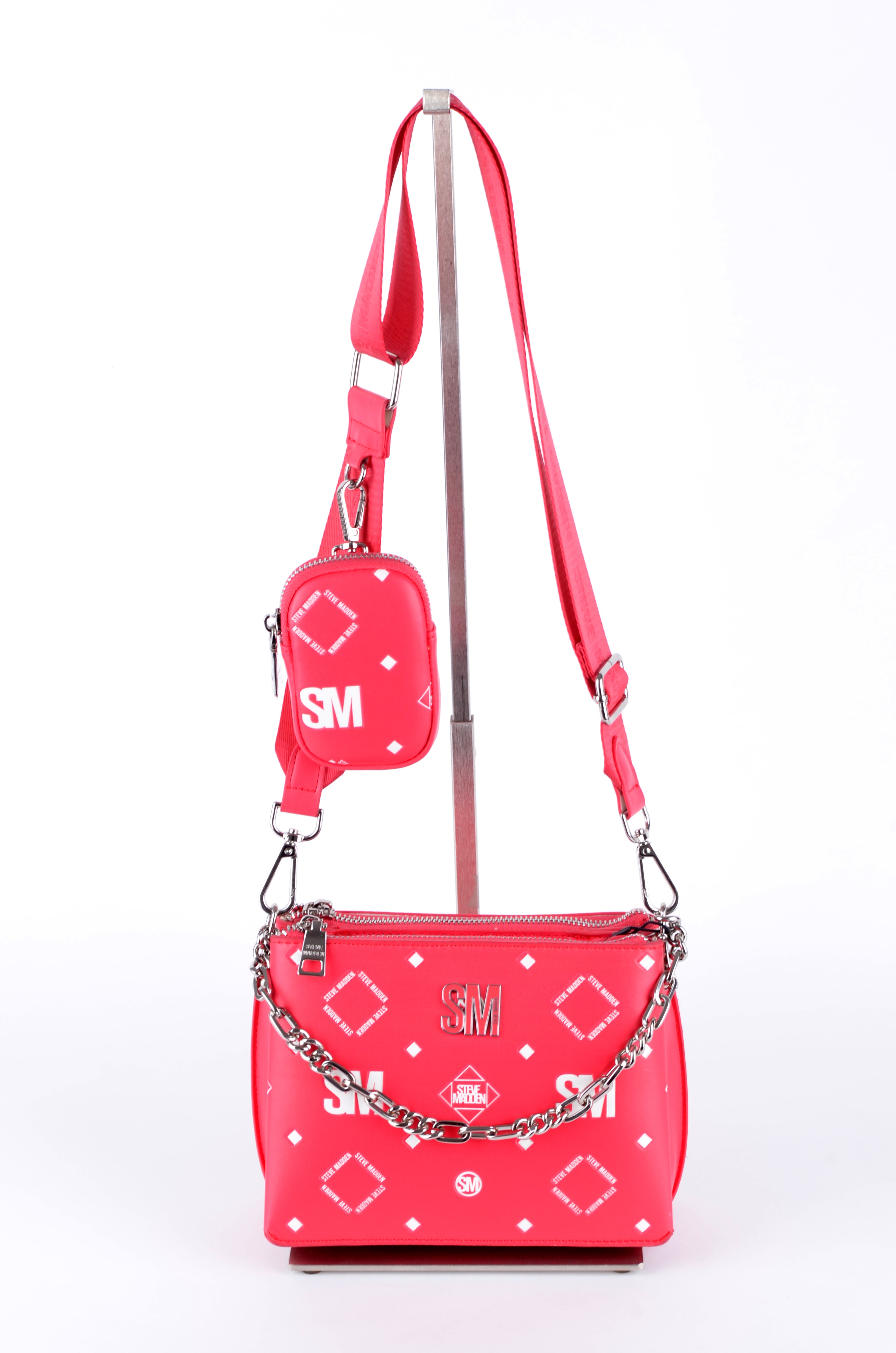 Crossbody Steve Madden Rosa con Estampado Bandana y Pouch