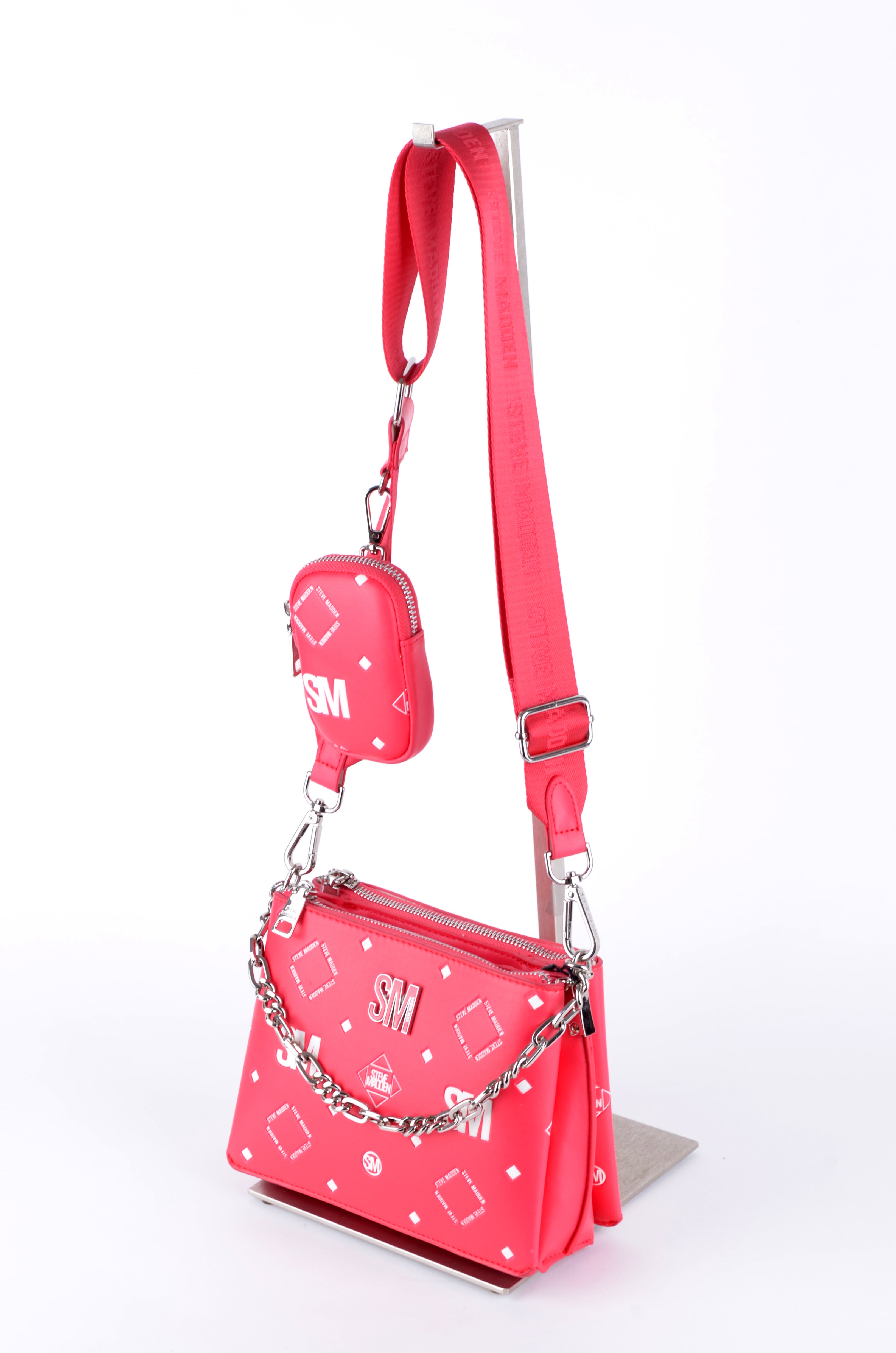 Crossbody Steve Madden Rosa con Estampado Bandana y Pouch