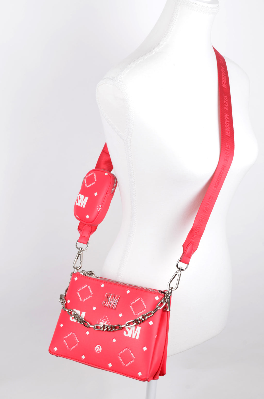 Crossbody Steve Madden Rosa con Estampado Bandana y Pouch