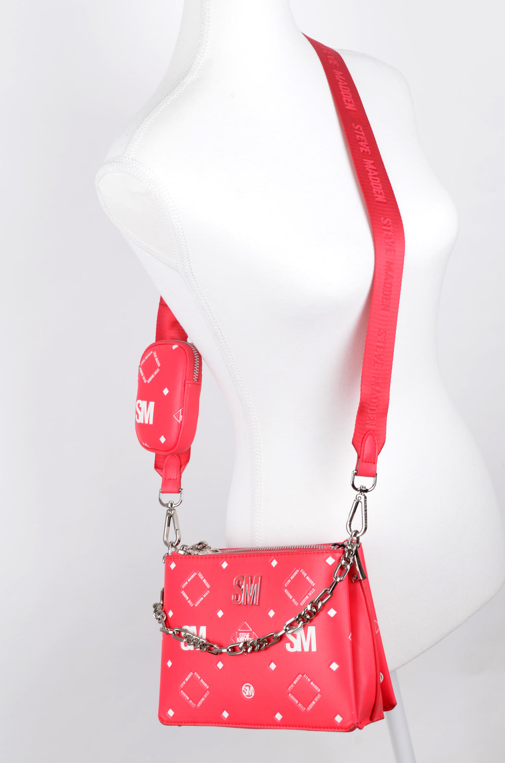 Crossbody Steve Madden Rosa con Estampado Bandana y Pouch