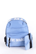 Mochila Steve Madden Azul Claro con Bolsillos Frontales