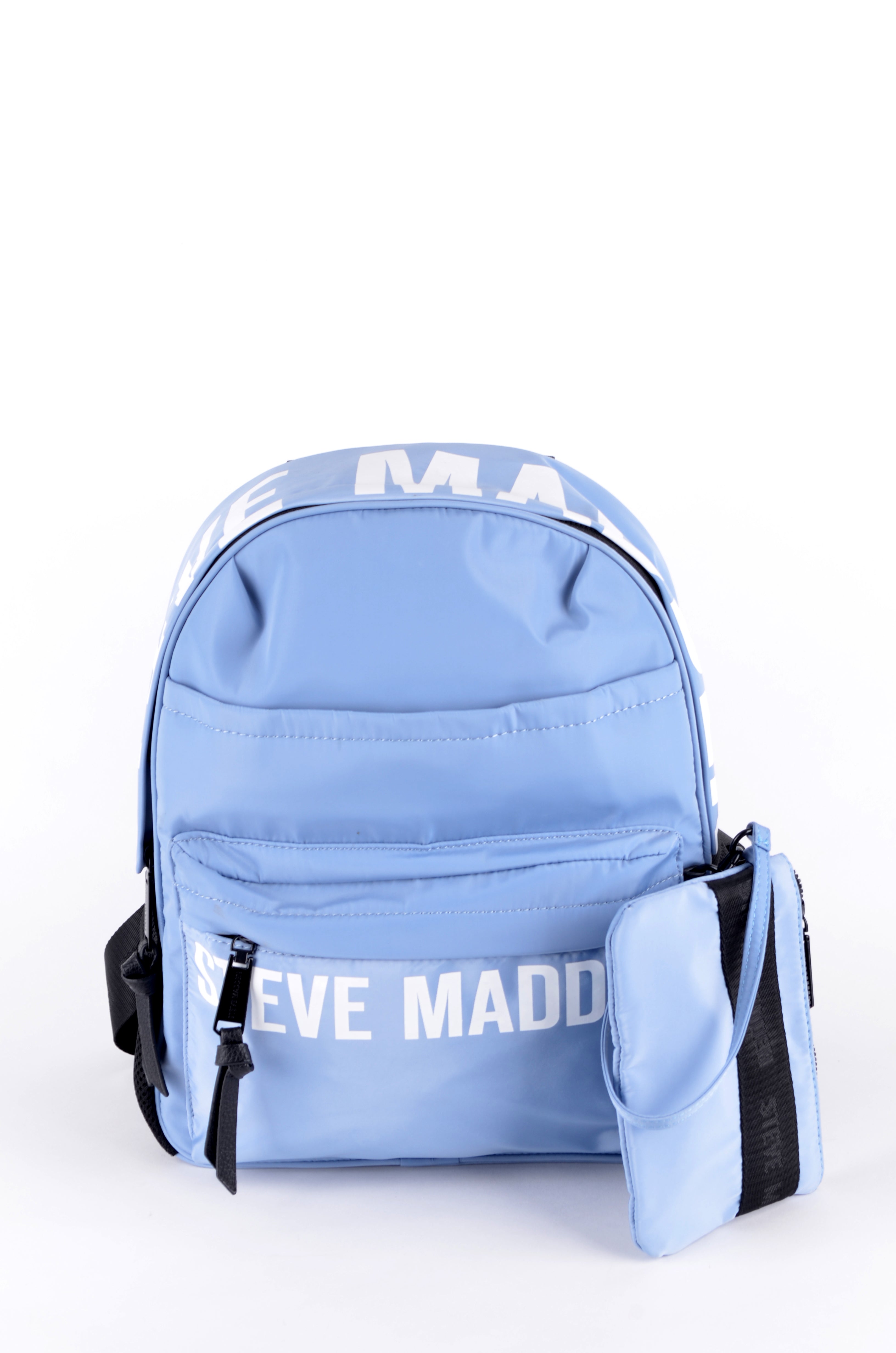 Mochila Steve Madden Azul Claro con Bolsillos Frontales