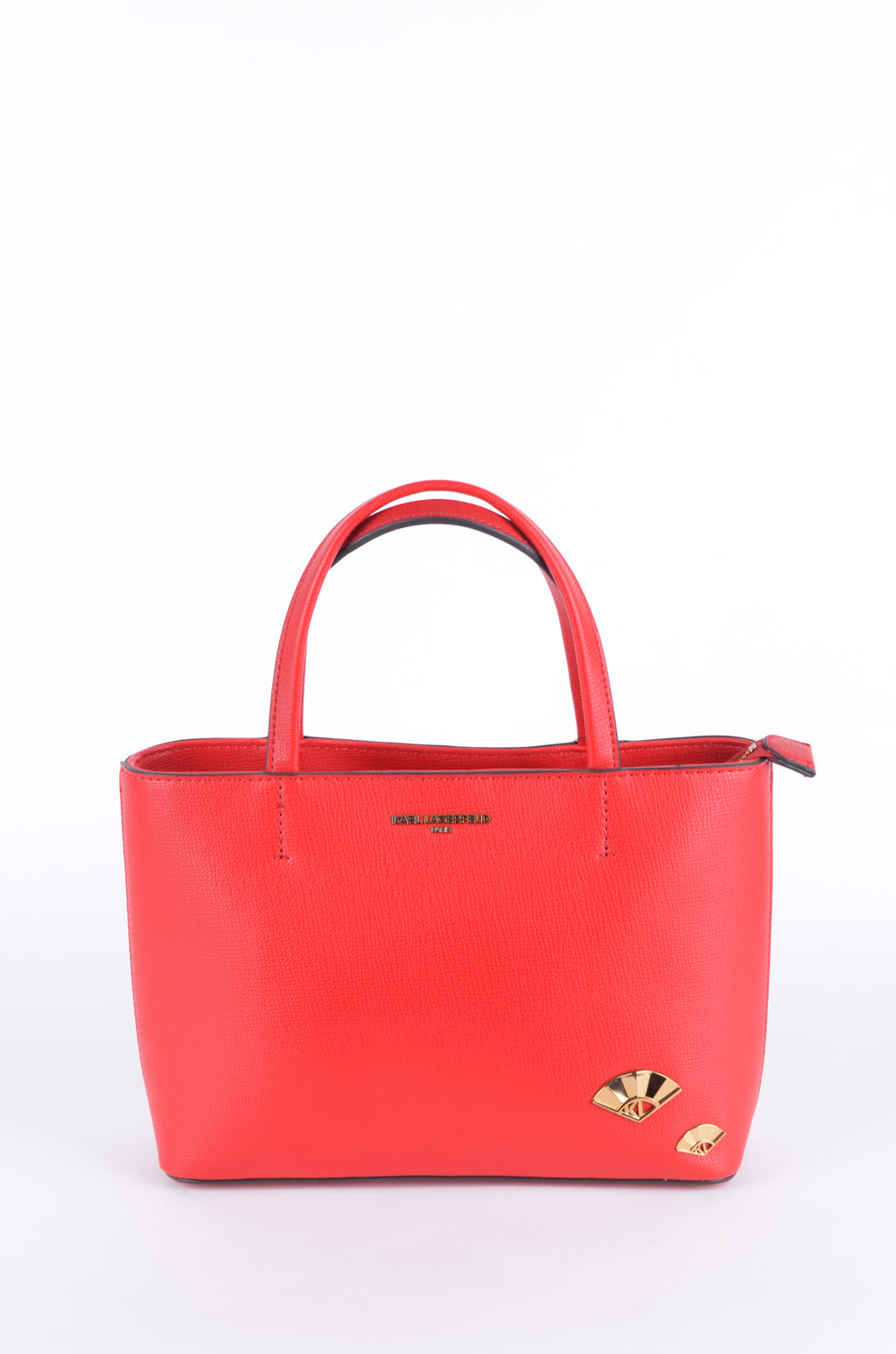 Bolsa Karl Lagerfeld Tote Roja con Correa Logo y Parches Ikonik