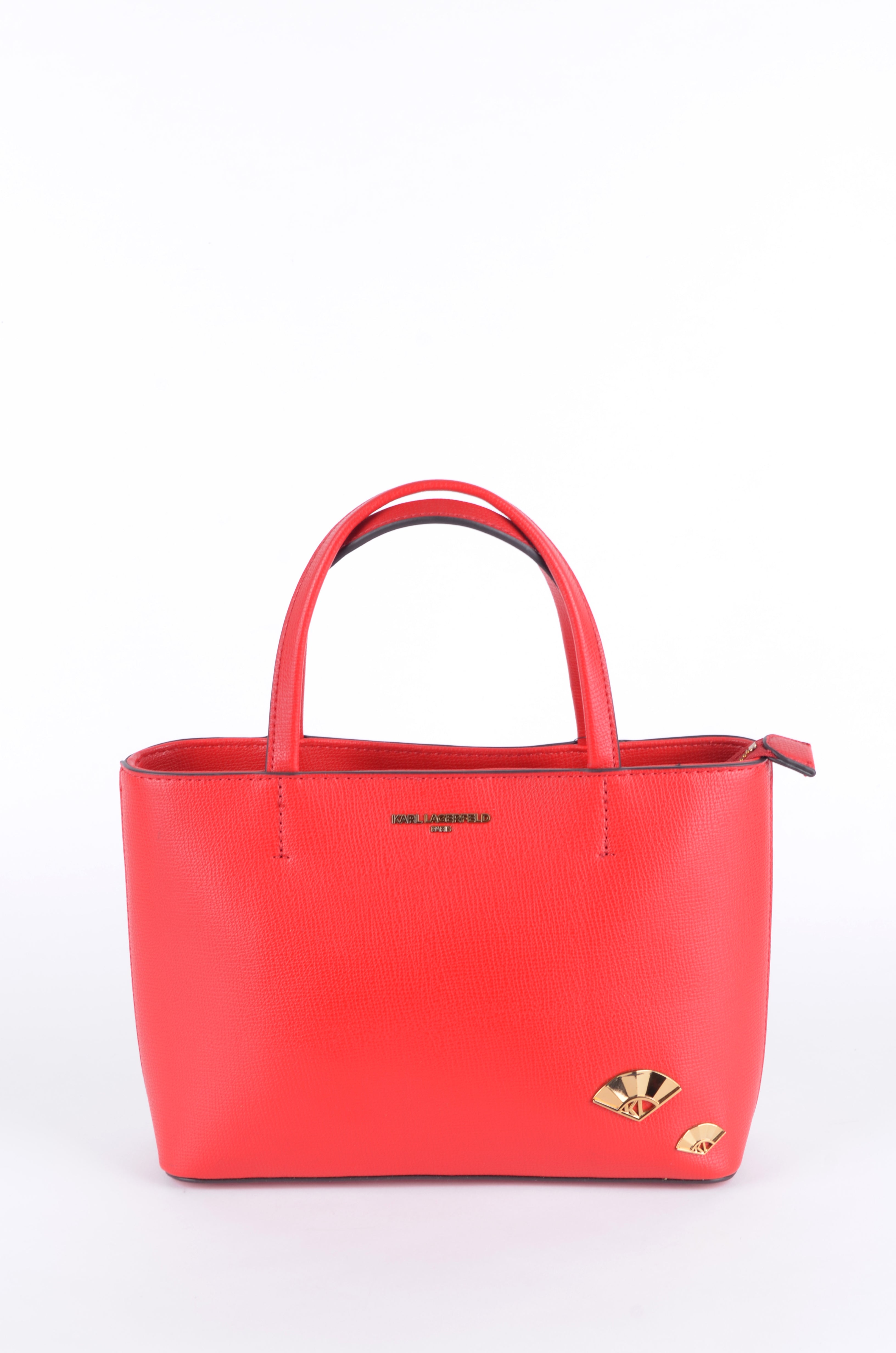 Bolsa Karl Lagerfeld Tote Roja con Correa Logo y Parches Ikonik