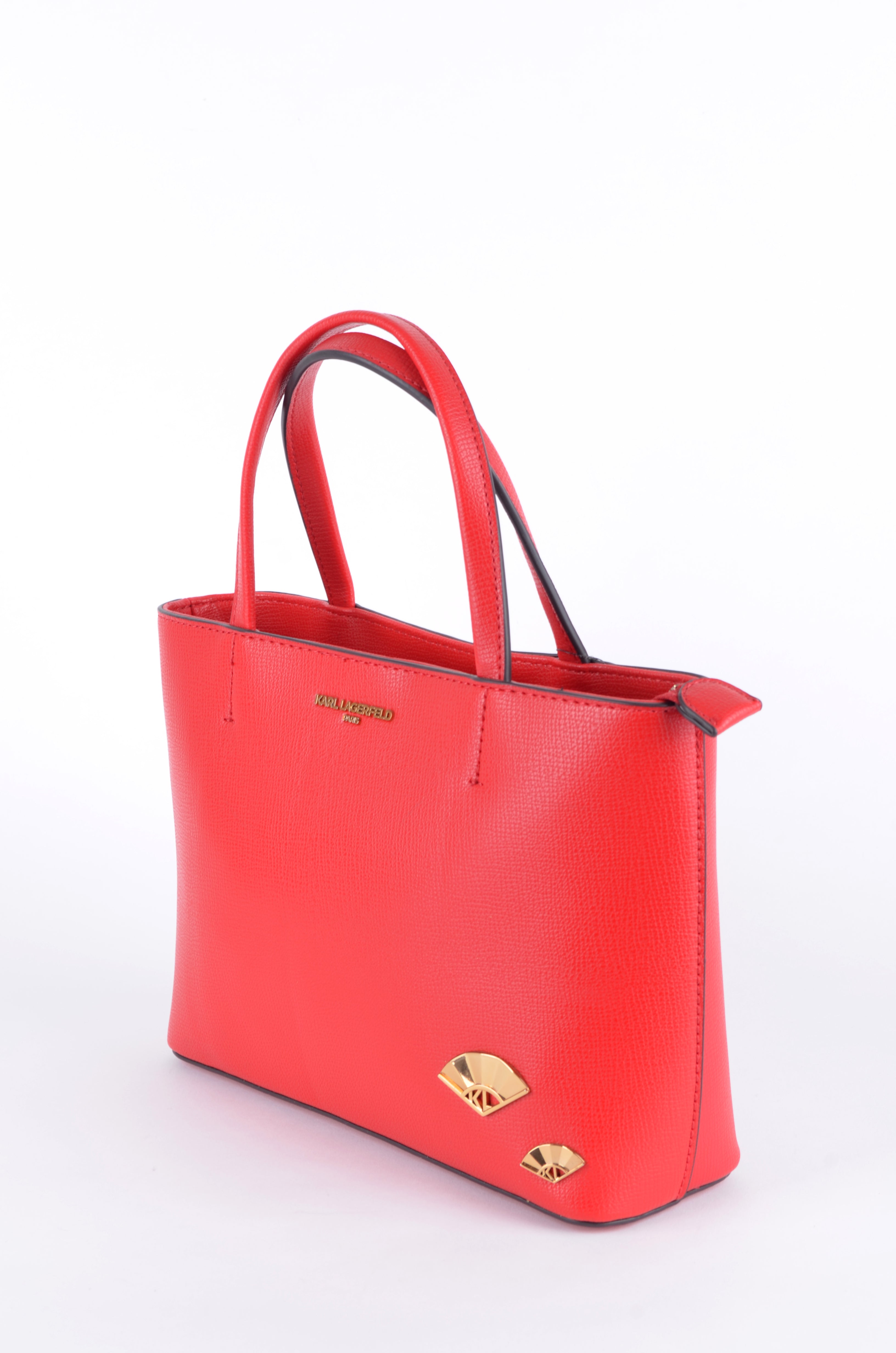 Bolsa Karl Lagerfeld Tote Roja con Correa Logo y Parches Ikonik