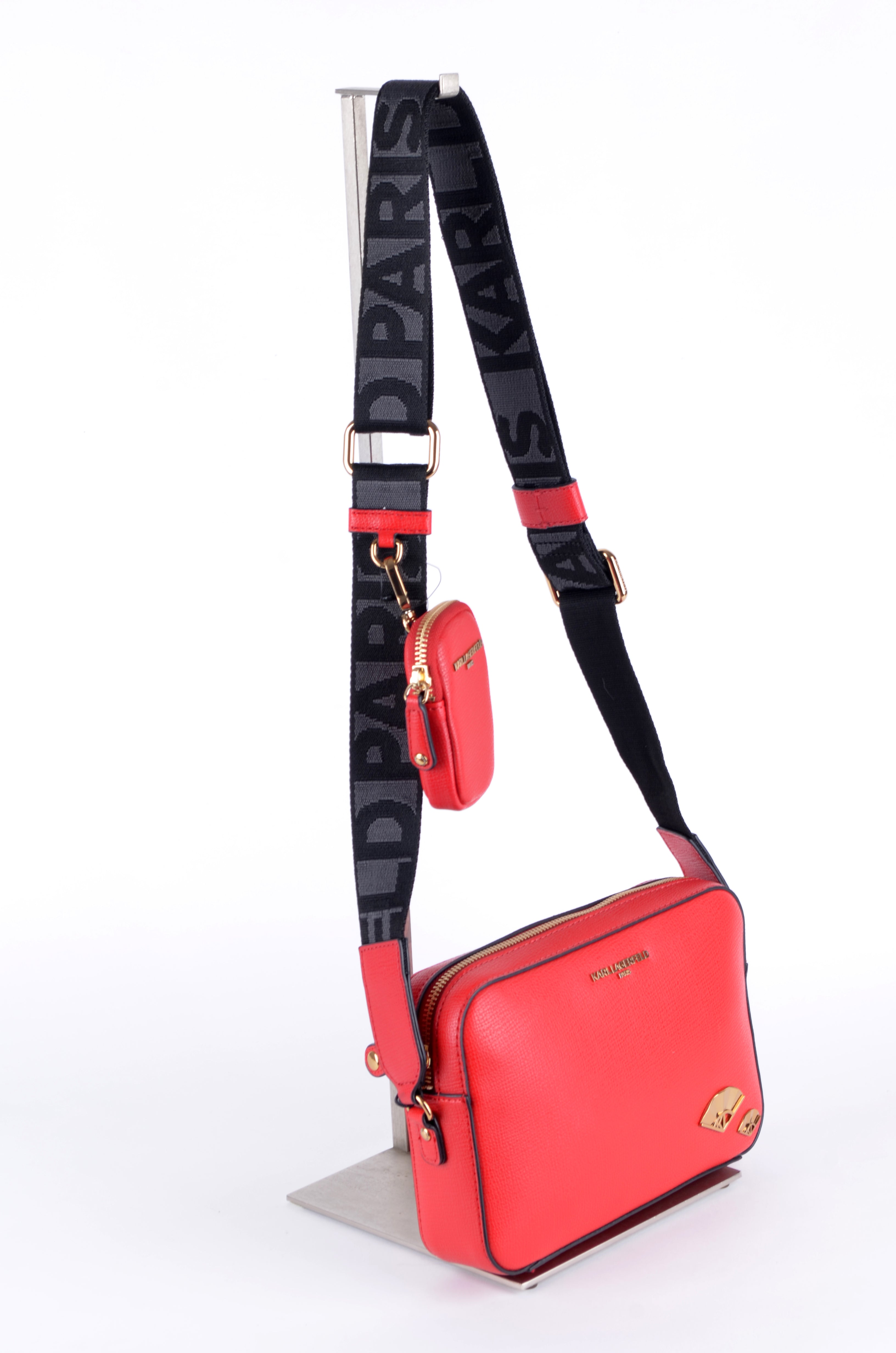 Crossbody Karl Lagerfeld Roja con Correa Logo y Monedero