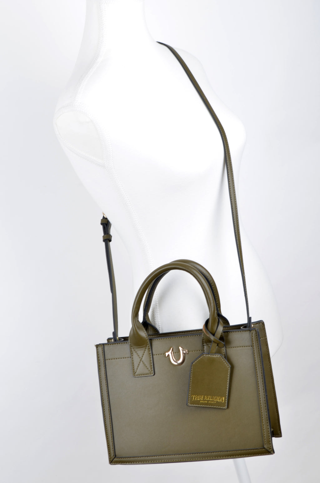 Bolsa True Religion Tote Verde Olivo con Correa