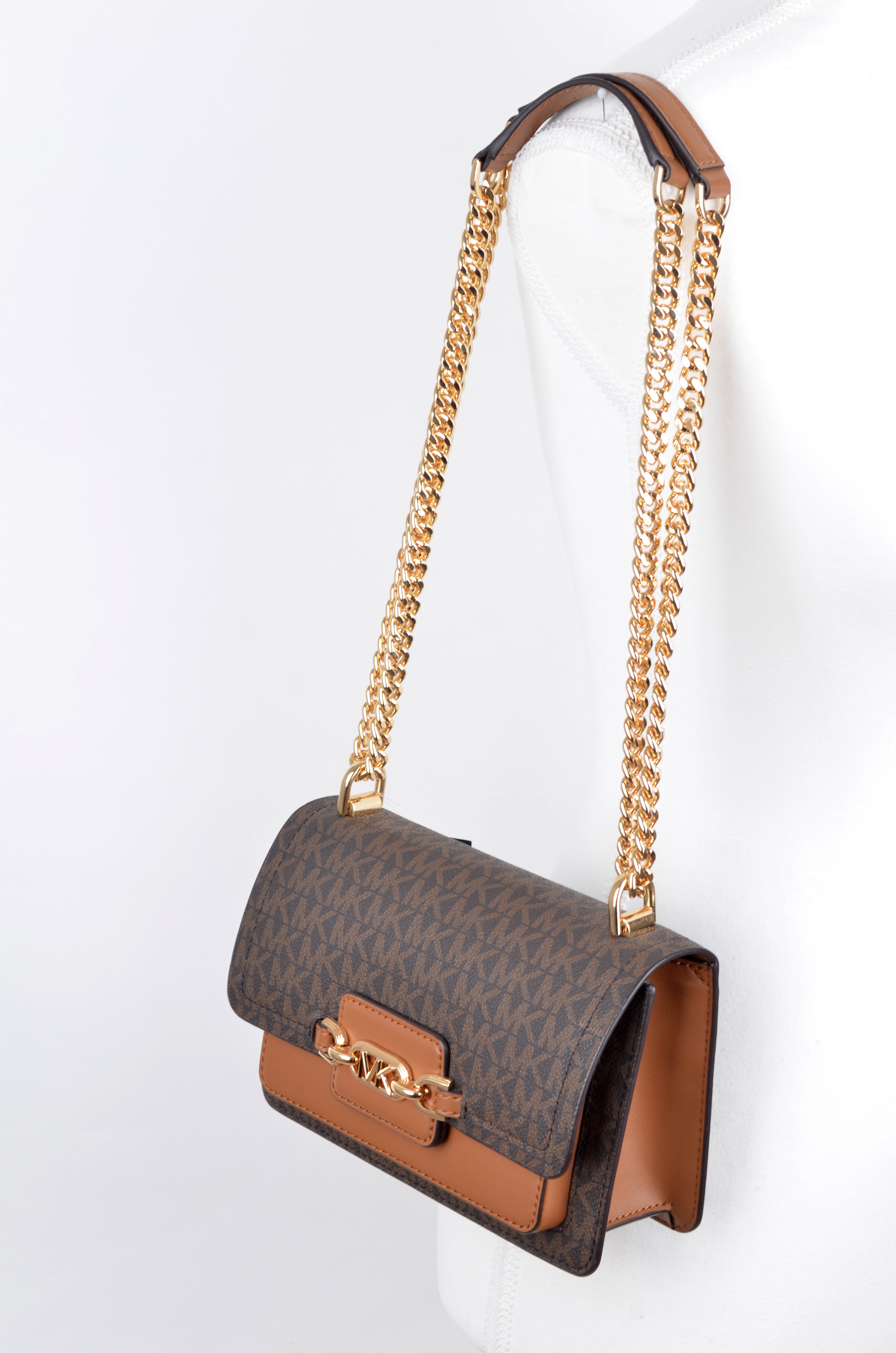 Bolsa Michael Kors Crossbody Café Monograma con Cadena