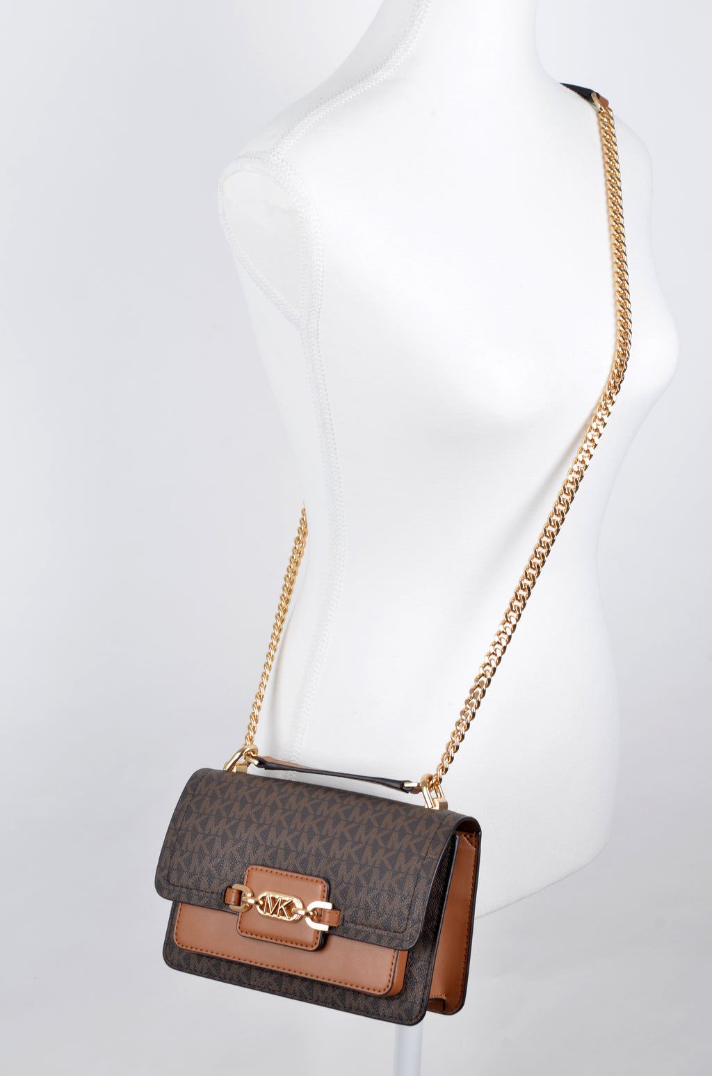 Bolsa Michael Kors Crossbody Café Monograma con Cadena