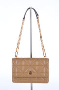 Bolsa Michael Kors de Hombro Camel Acolchada con Cadena