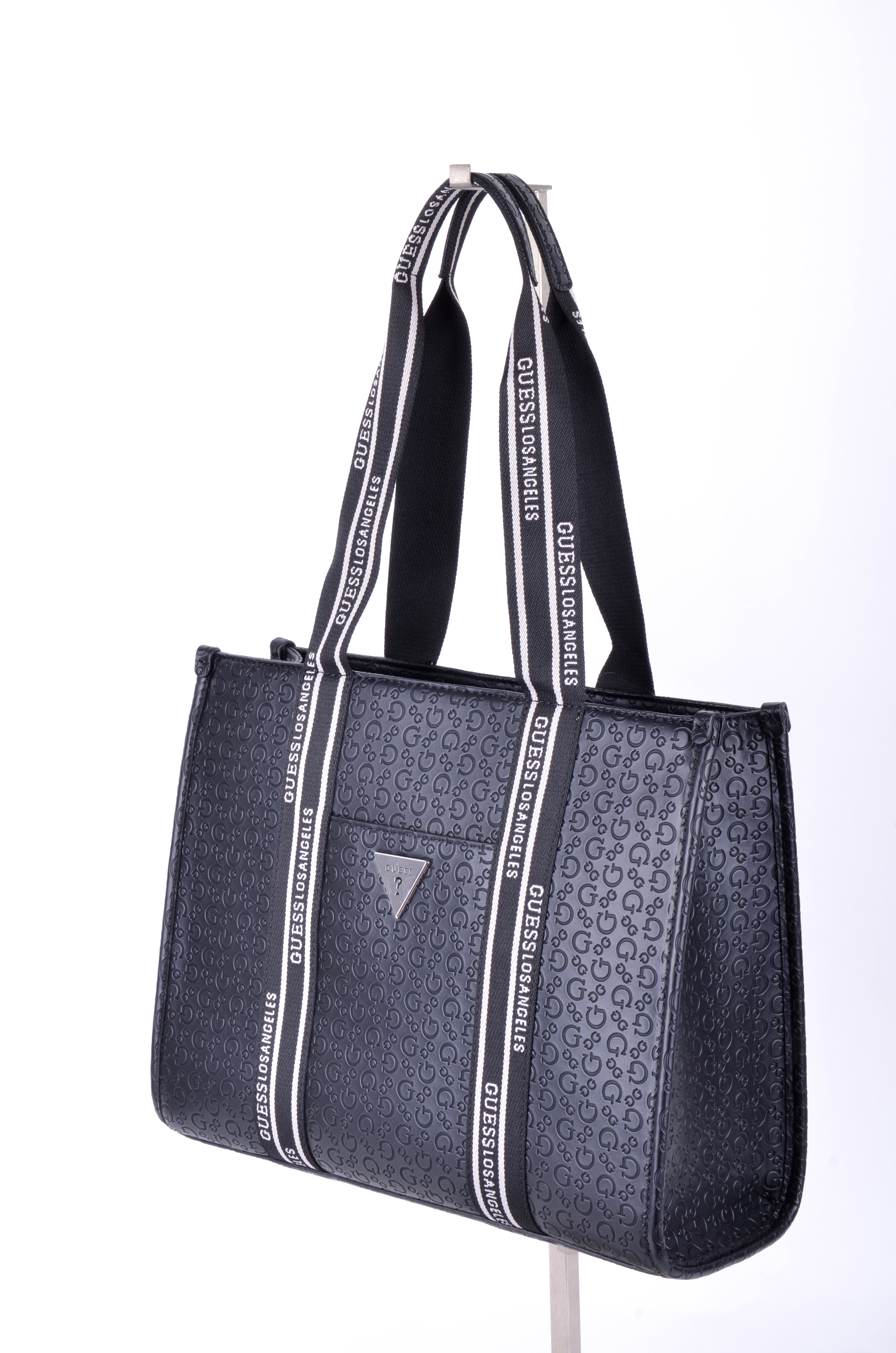 Tote Guess Negra Monograma en Relieve