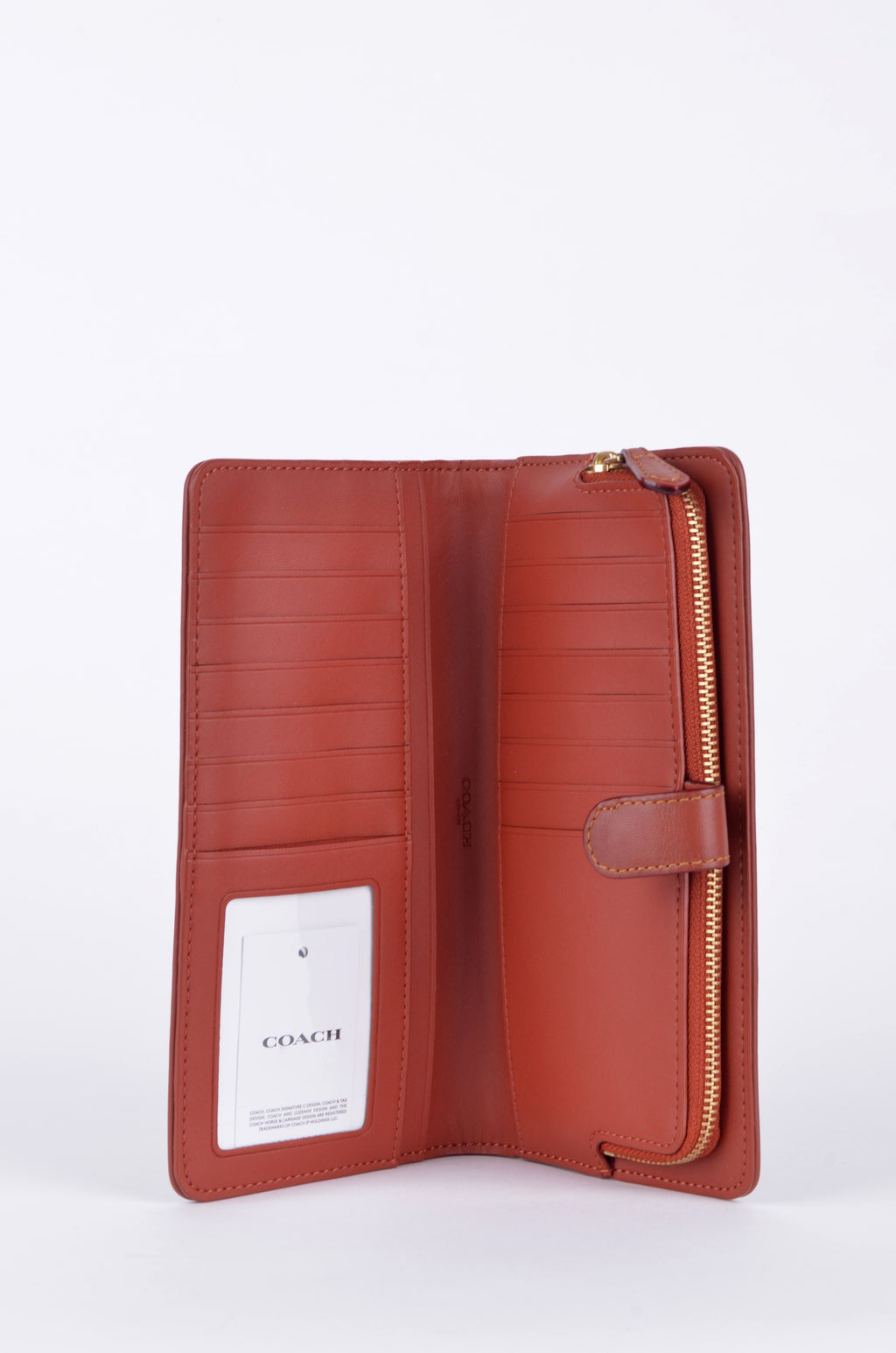 Cartera Coach Larga Signature Café con Broche