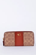 Cartera Coach Larga Signature Café con Franja Terracota